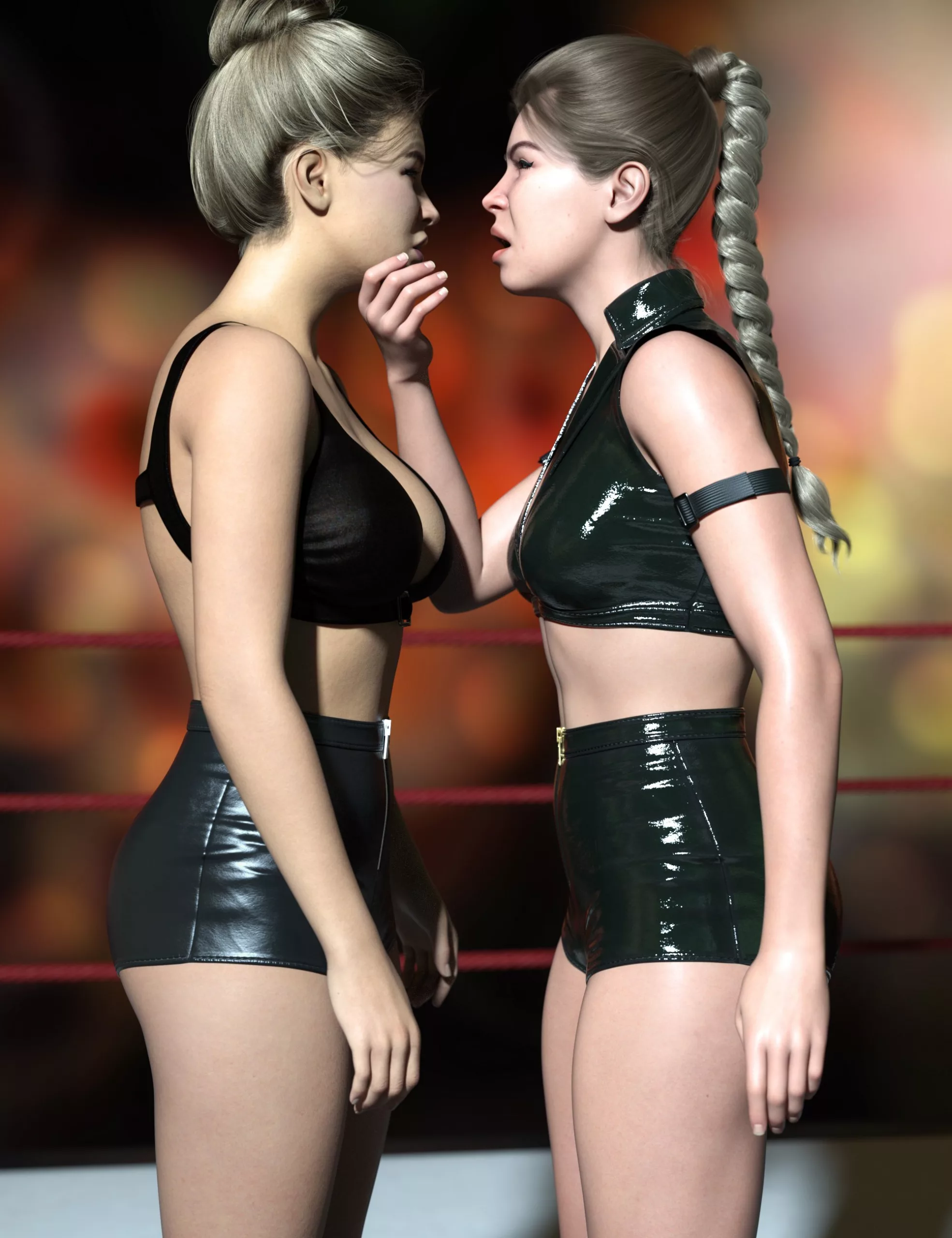 Z Wrestle Frenzy Couple Poses for Genesis 8 Female and Genesis 9
