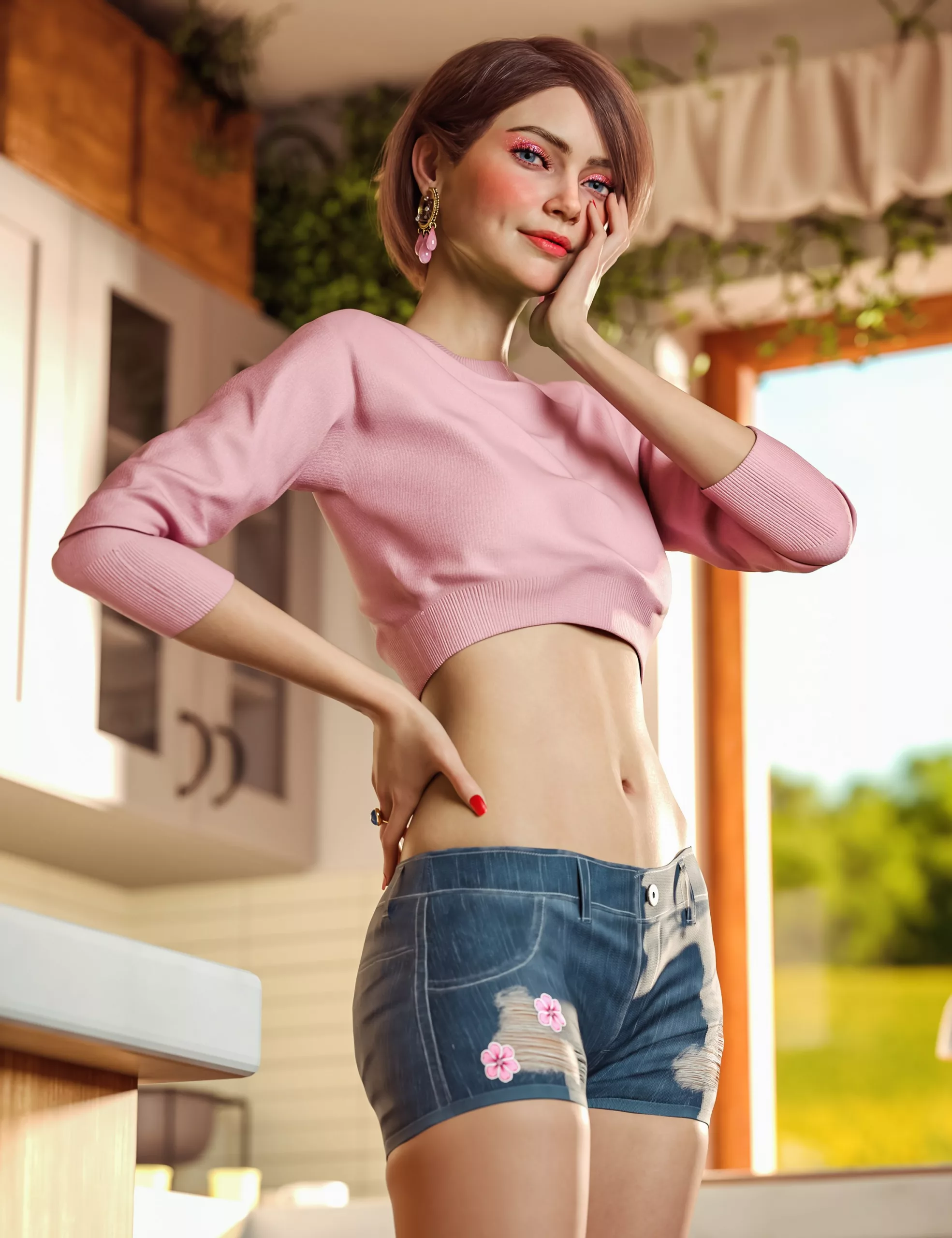 BW Cool CutOffs Outfit for Genesis 9, Genesis 8, and 8.1 Females