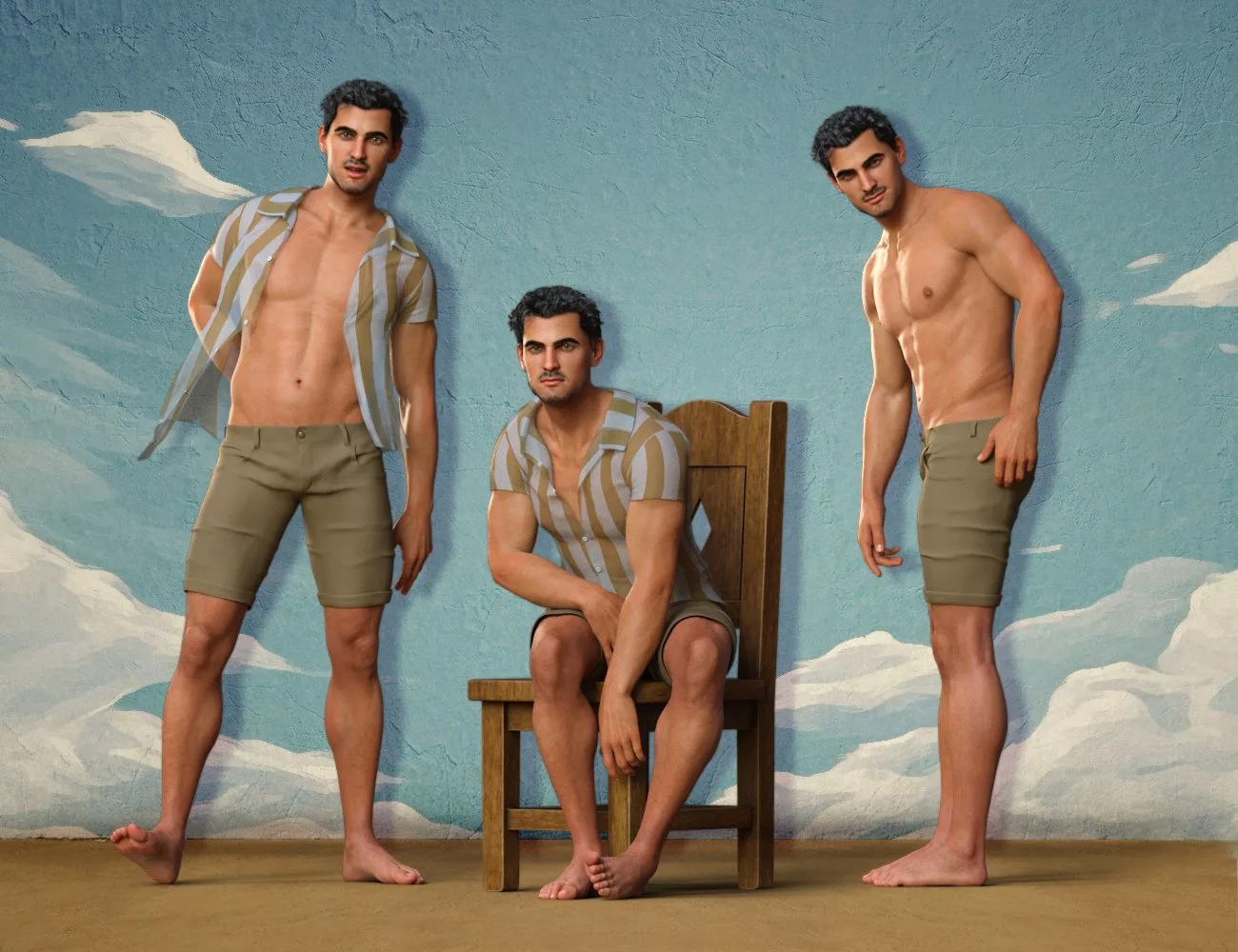 Chaval Poses for Pablo 8.1 and Genesis 8.1 Male