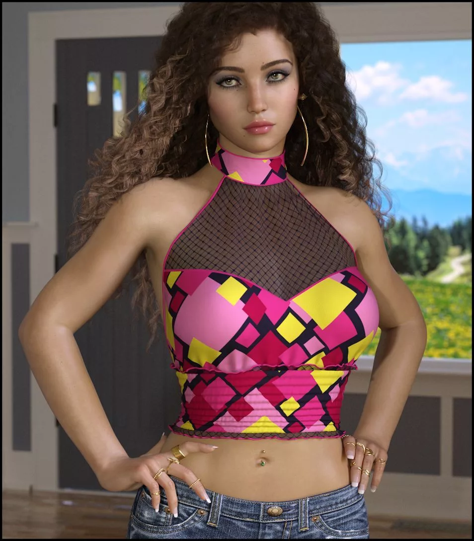 7th Ave: dForce Halter Top for Genesis 8 and 8.1 Females