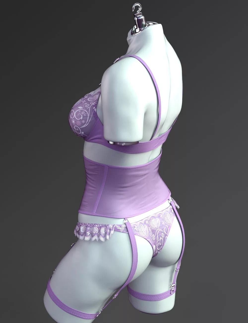 X-Fashion Romantic Flower Lingerie Set for Genesis 9