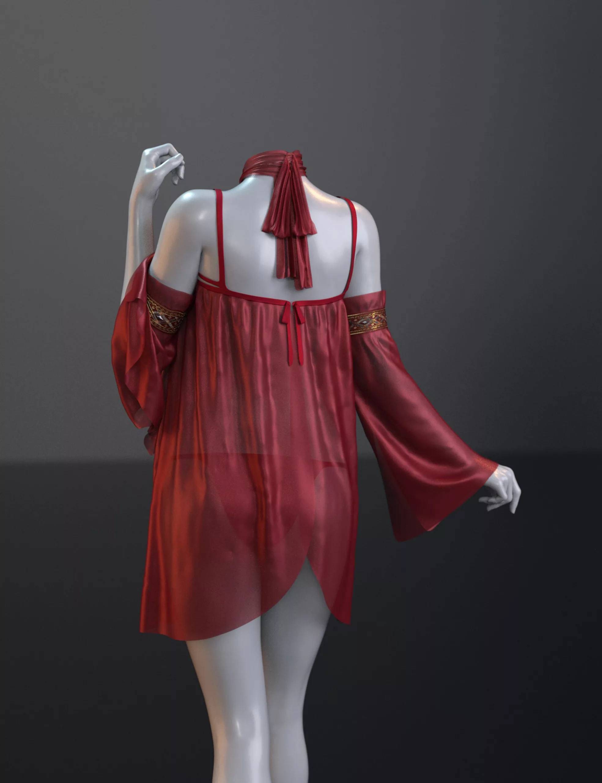 dForce MKTG HongXiu Dress Outfit for Genesis 9, 8.1 and 8 Female