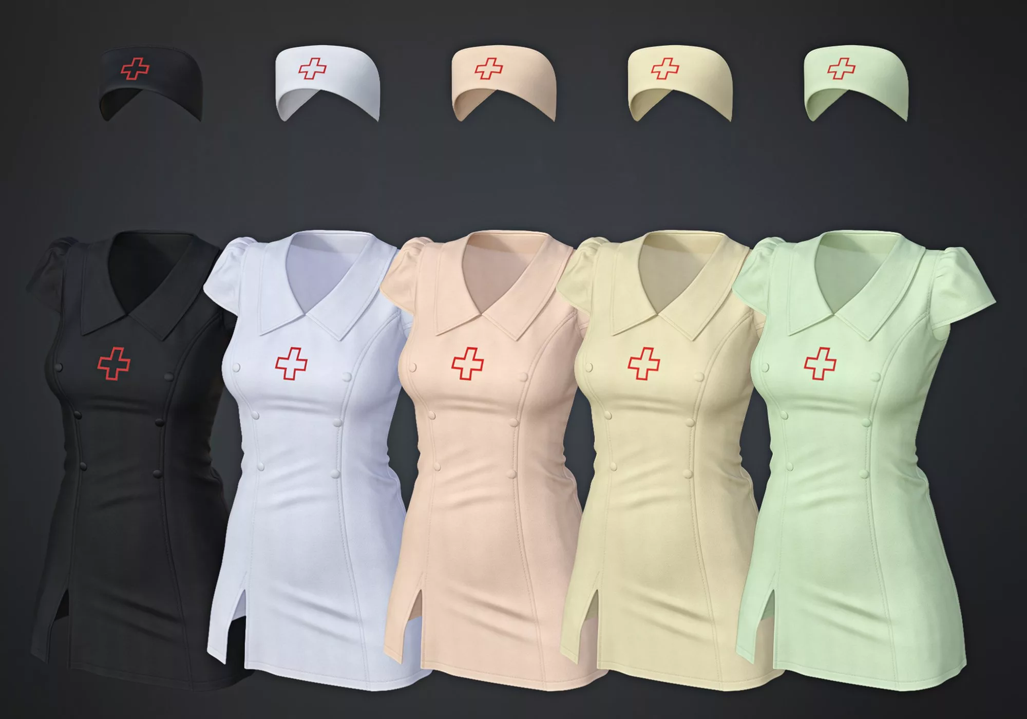 dForce SU Nurse Uniform Outfit for Genesis 9, 8.1, and 8 Female