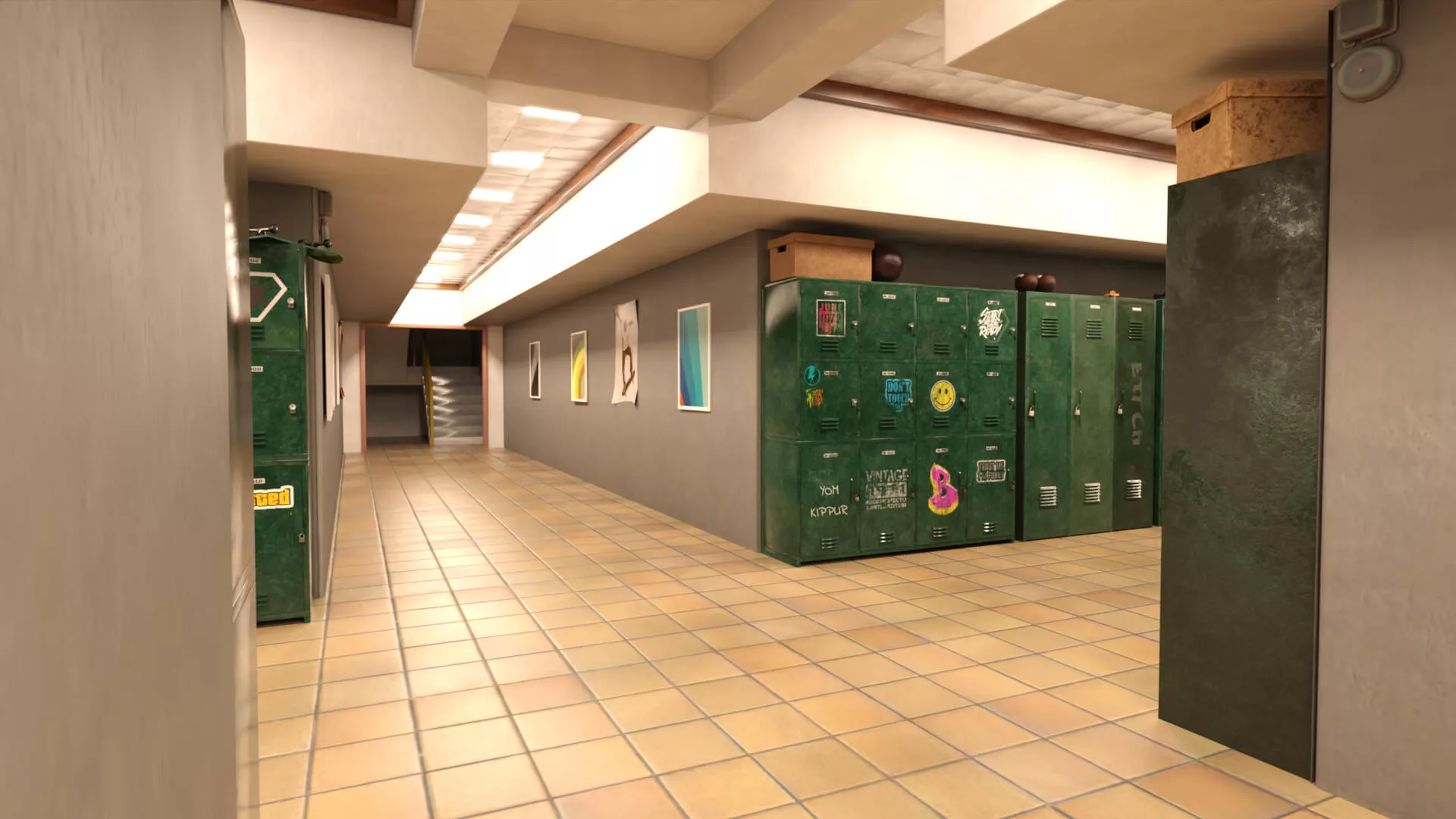 1970 Locker Hallway