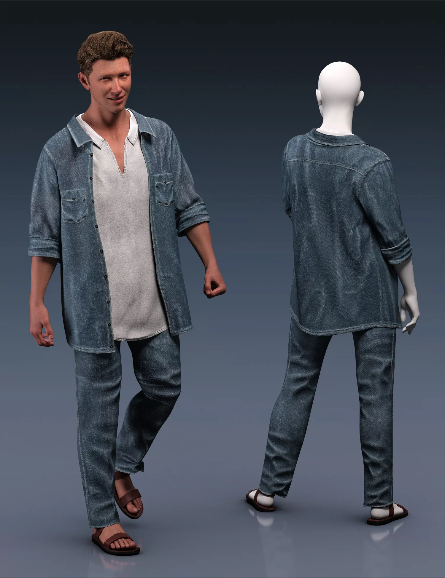 dForce Canadian Tuxedo Outfit for Genesis 9