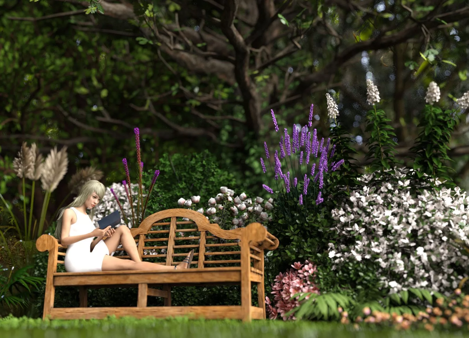 Bench in an English Garden