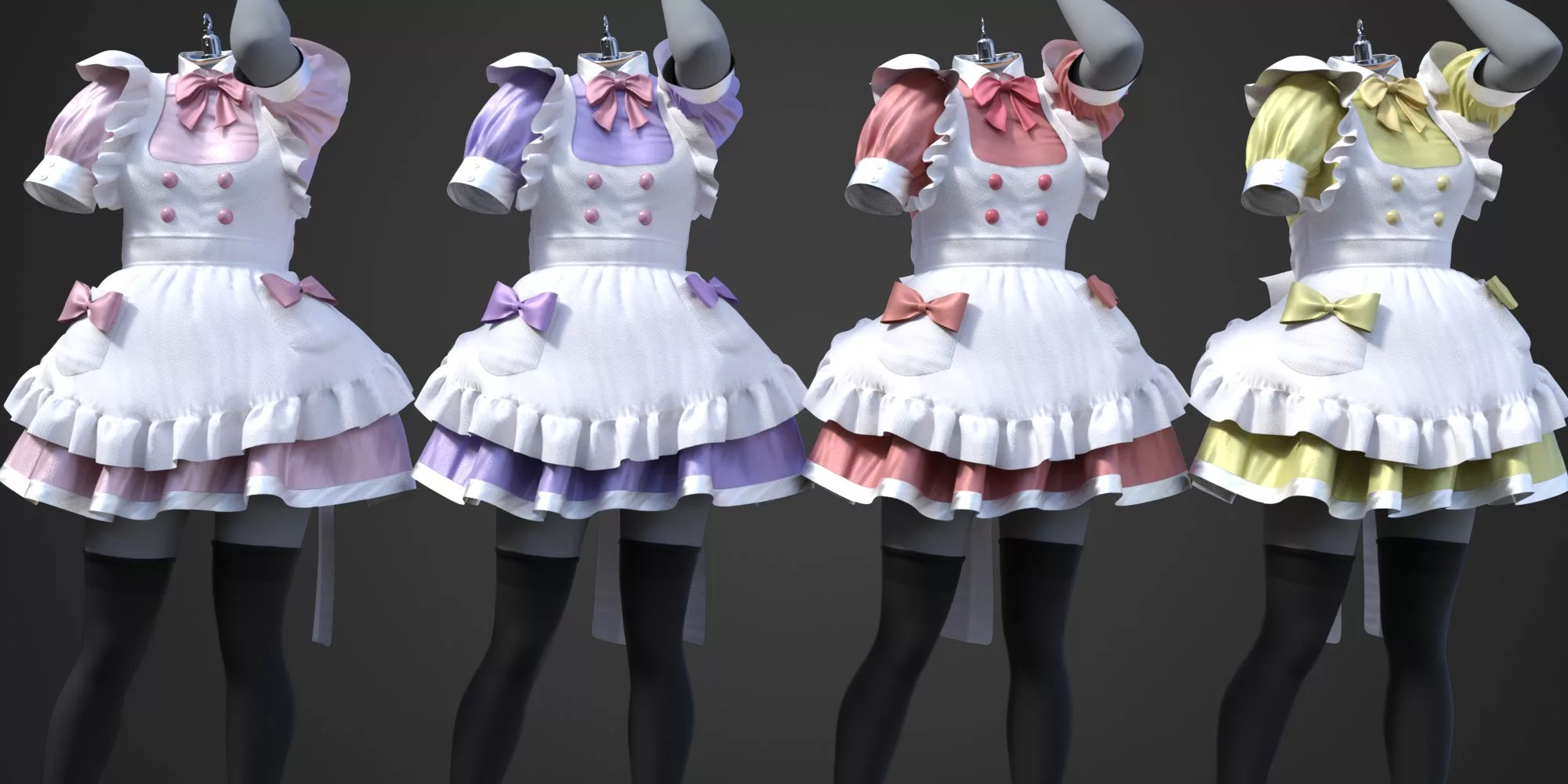 dForce KuJ Cute Maid Cafe Outfit for Genesis 9