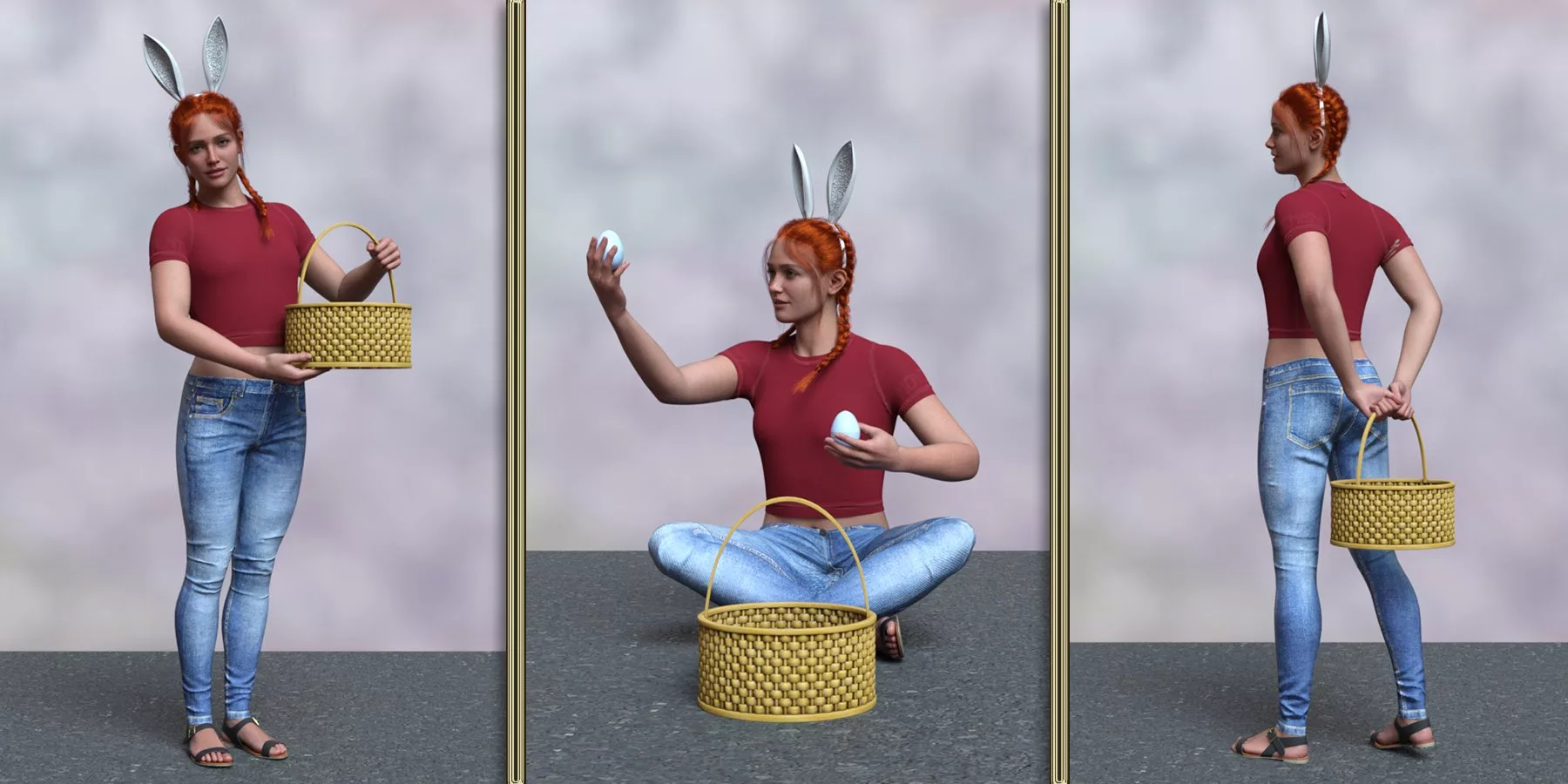 Easter Egg Hunt Poses for Genesis 9 Base