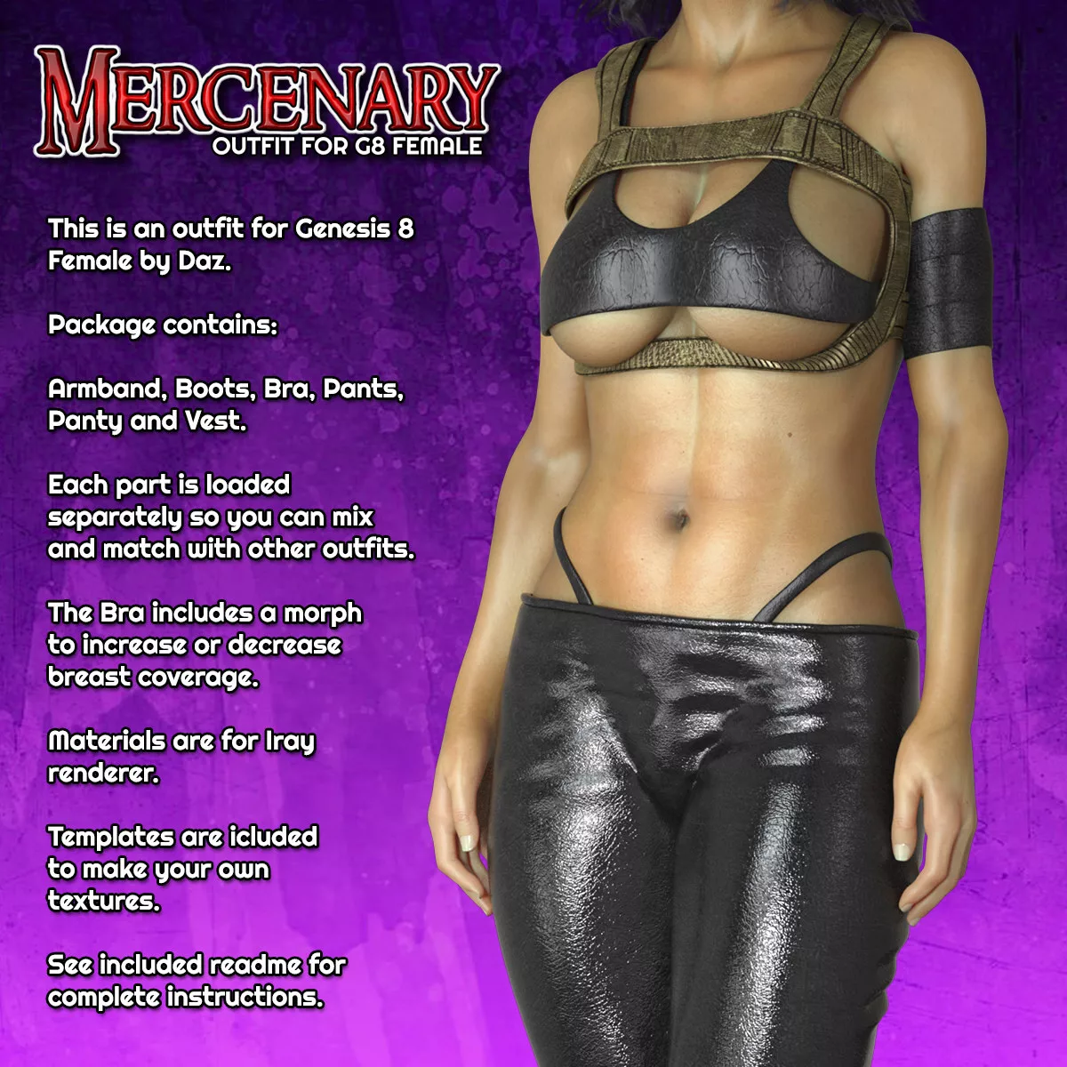 Exnem Mercenary Outfit for Genesis 8 Female