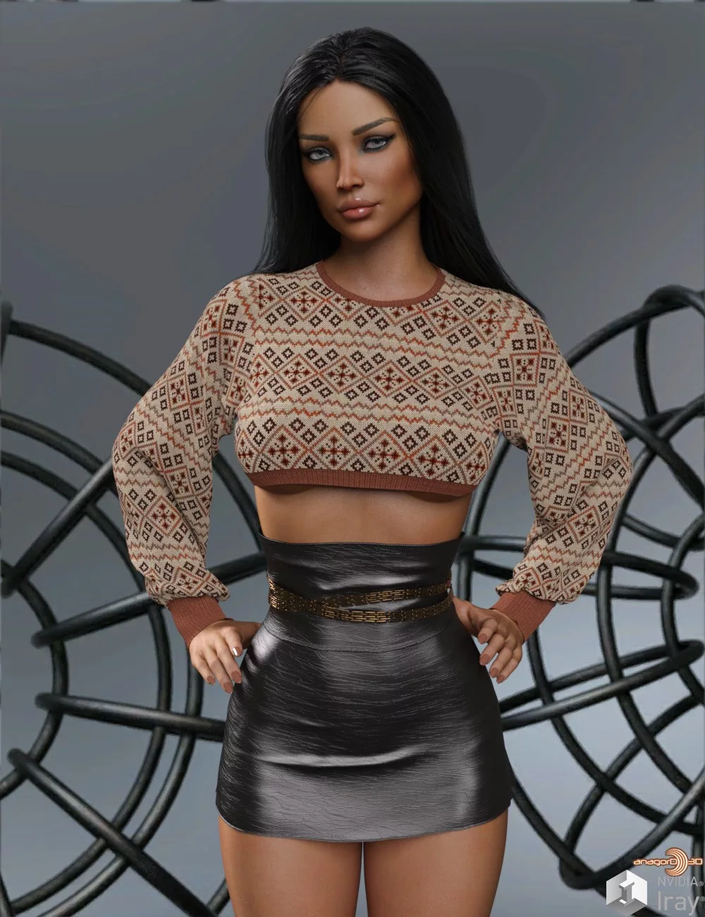 VERSUS - D-Force Cute Crop Top for Genesis 8 and 9 Females