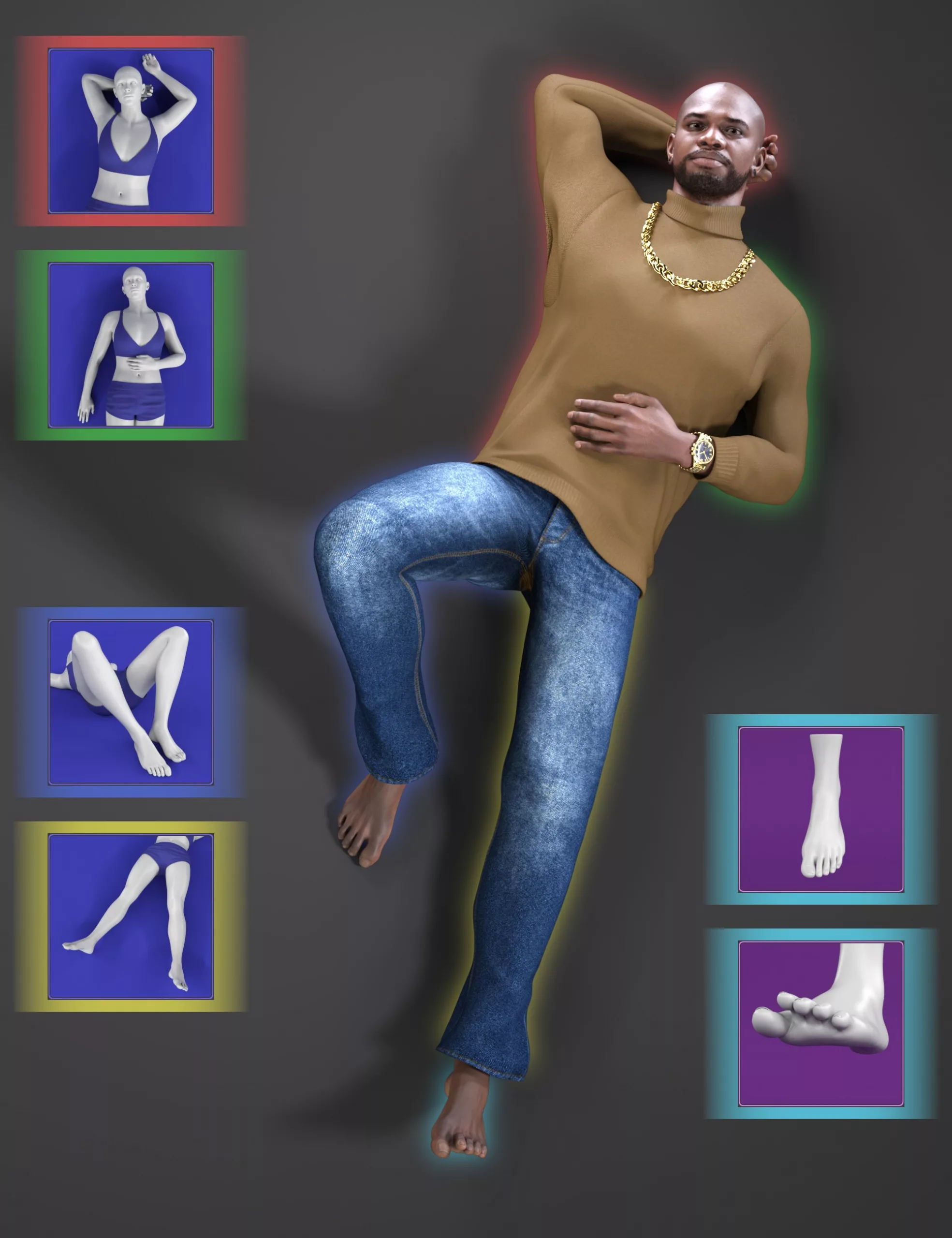 NG Build Your Own Lying Supine Poses for Genesis 9