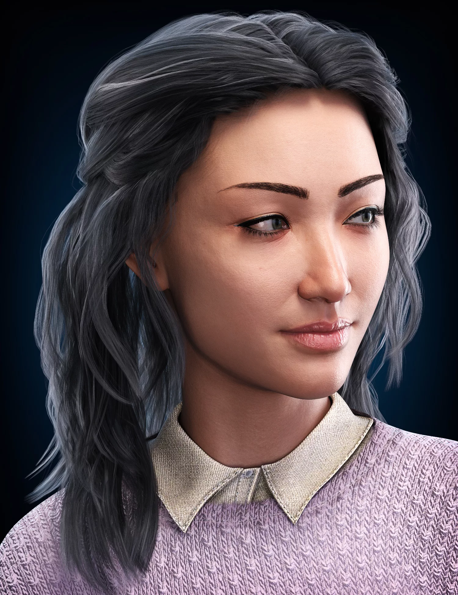 Mara Hair for Genesis 9 and 8.1 Female ⋆ Freebies Daz 3D