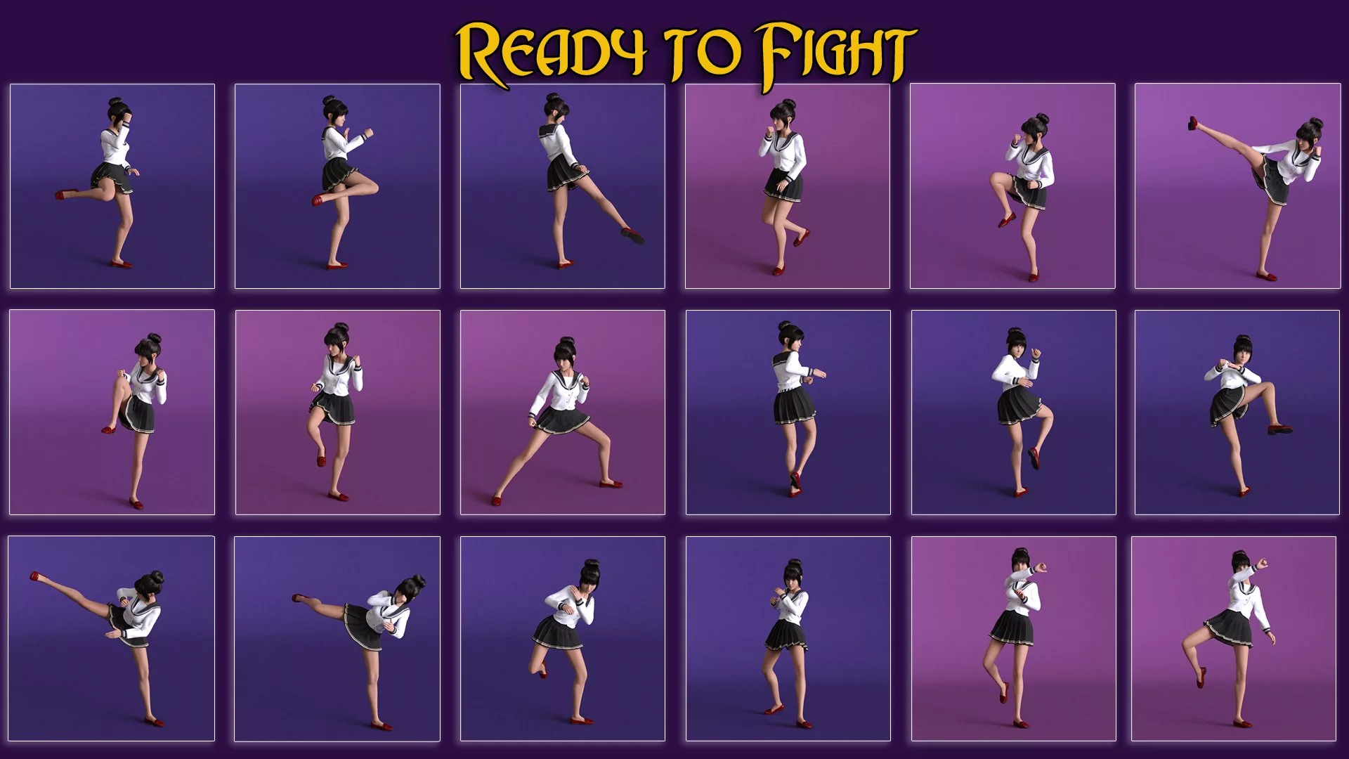 S3D Ready to Fight Poses for Genesis 8 Female(s)