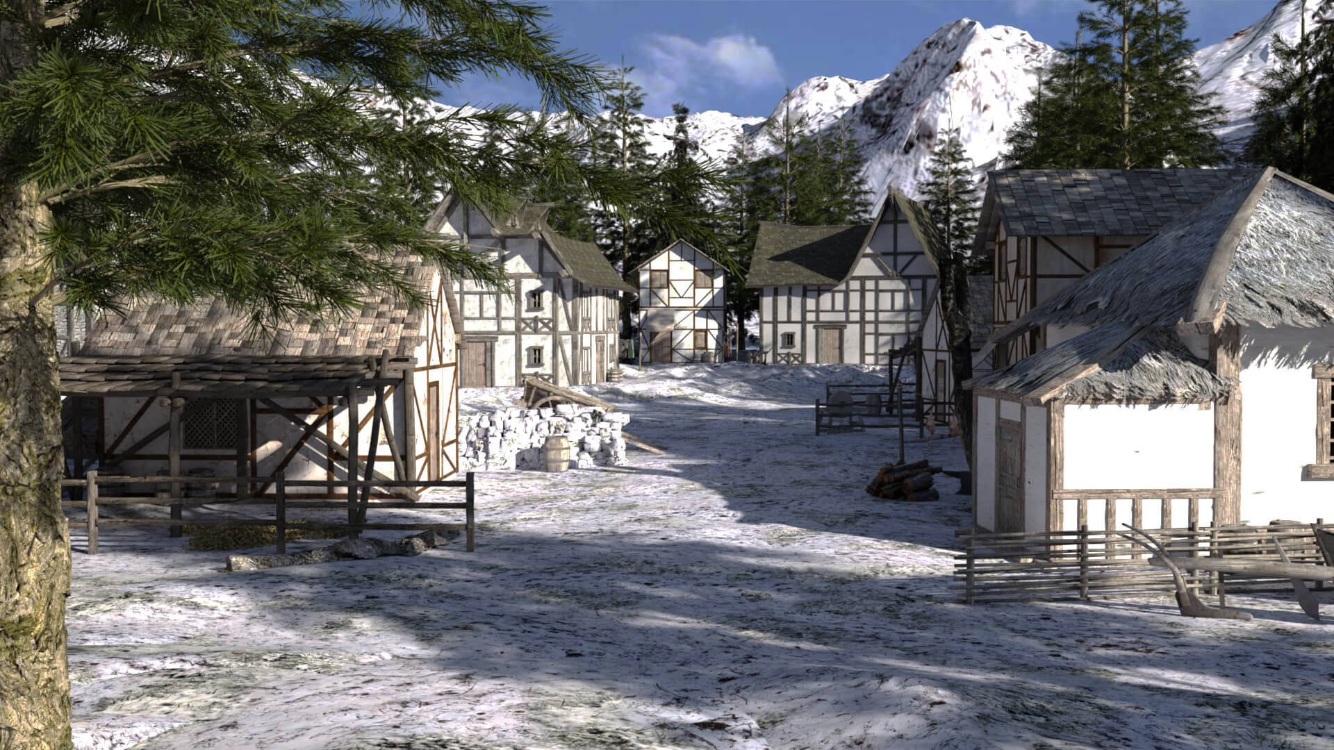 Winter Hamlet Environment Winter Hamlet Environment