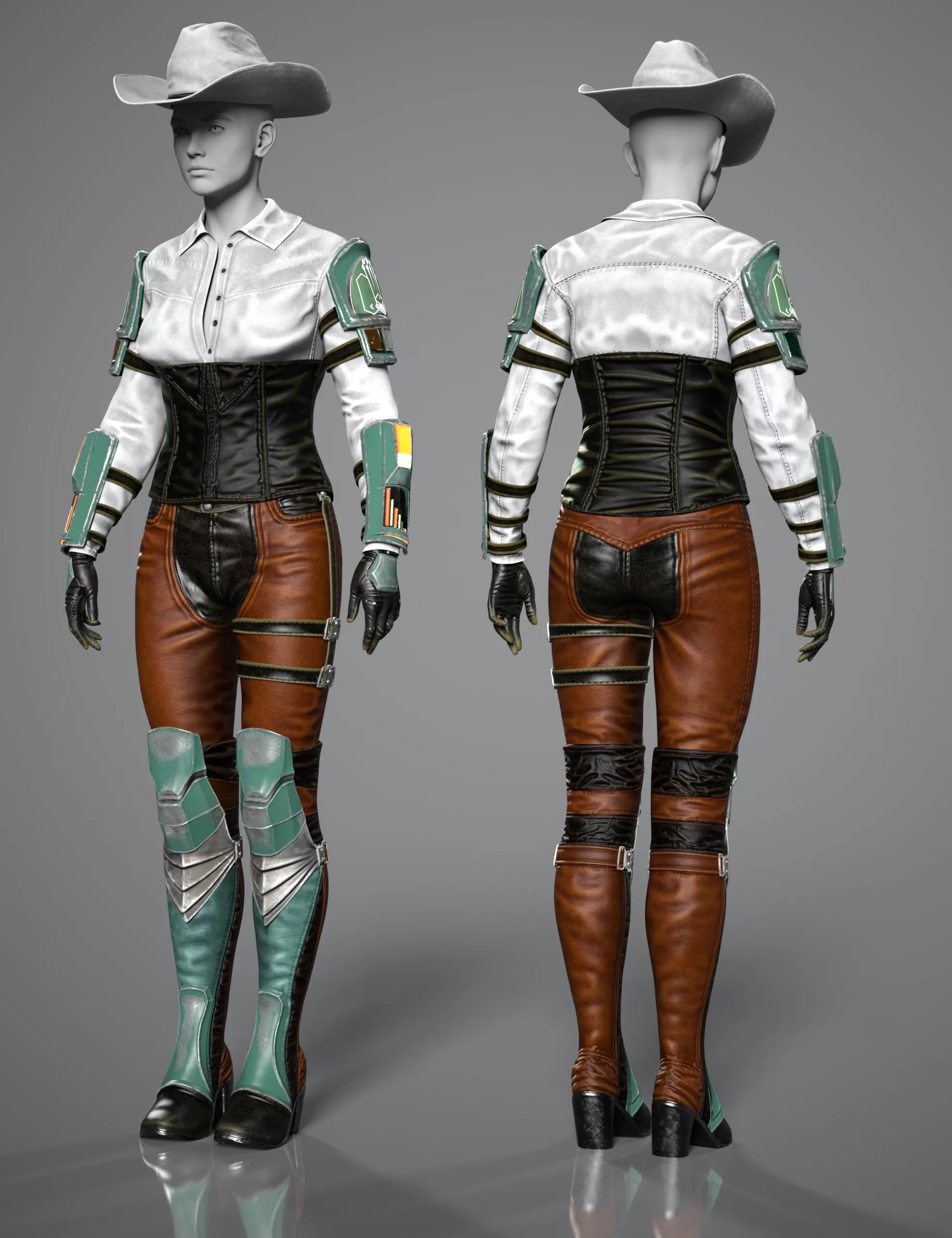 dForce Stellar Cowgirl Outfit for Genesis 9