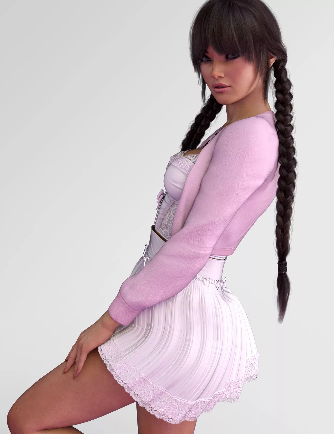 dForce X-Fashion Cute Princess Bows Outfit for Genesis 9