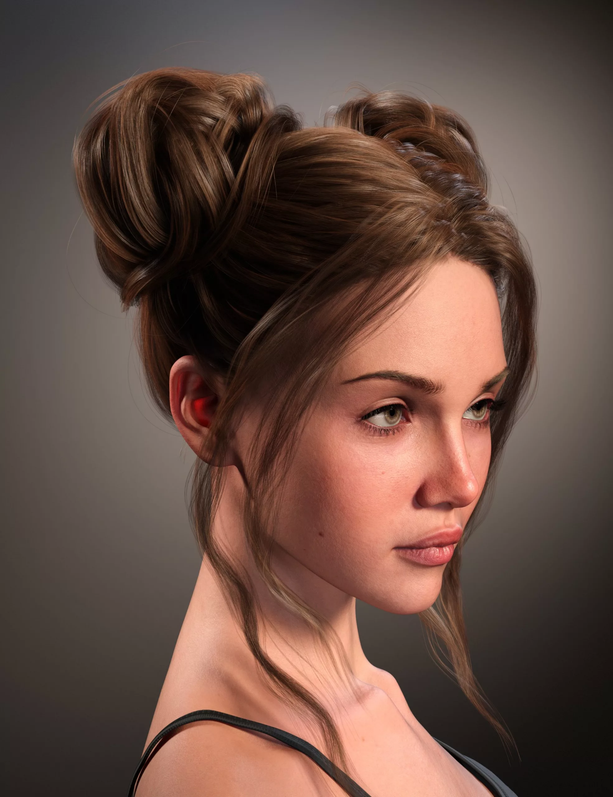 FE Lively Double Ball Hair for Genesis 9