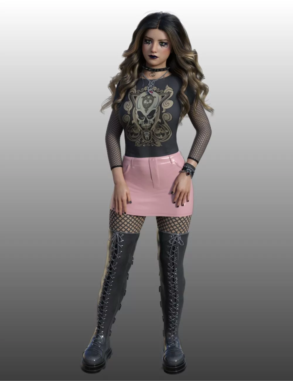 FG Goth Style Outfit for Genesis 8 Female