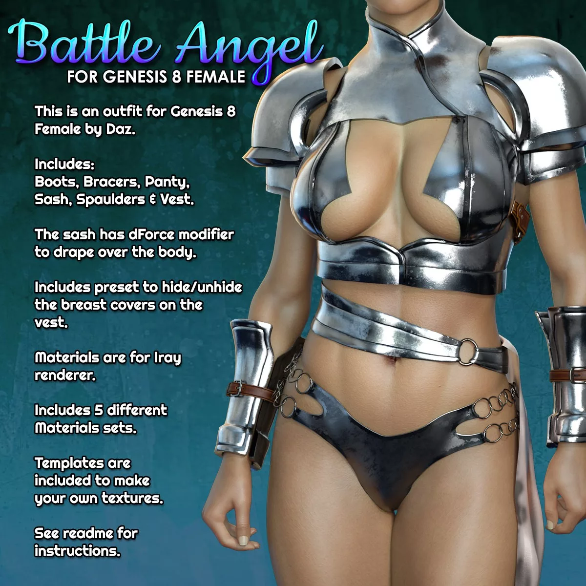 Exnem dForce Battle Angel for Genesis 8 Female