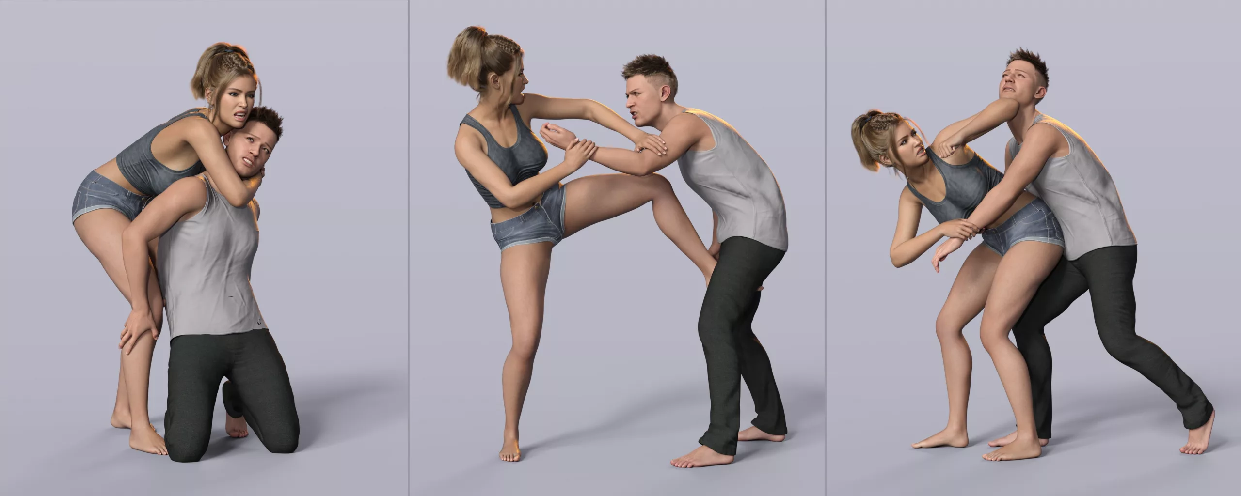 Z Self Defense Couple Poses for Genesis 9 and 8