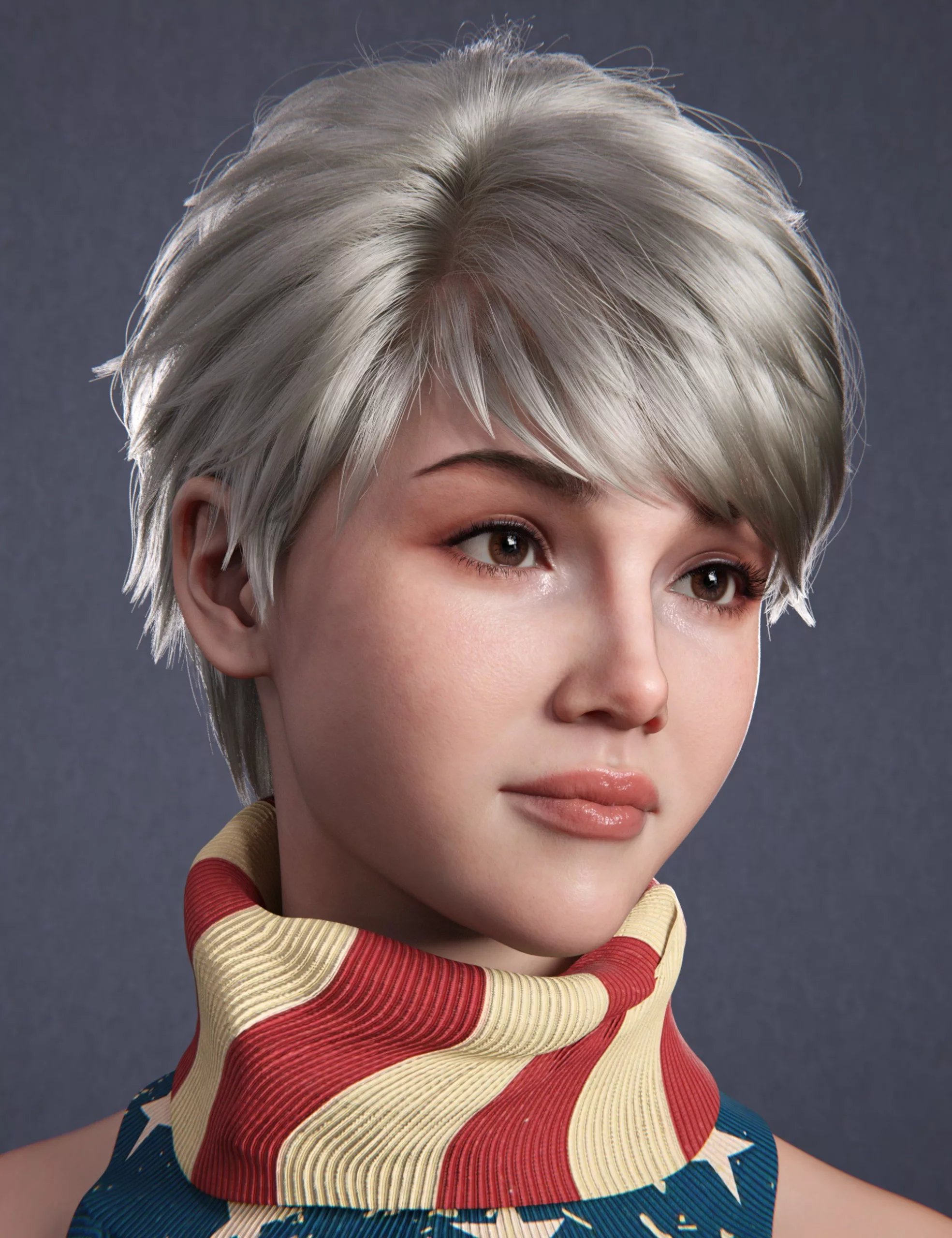 dForce AK Handsome Hair for Genesis 9, 8, and 8.1