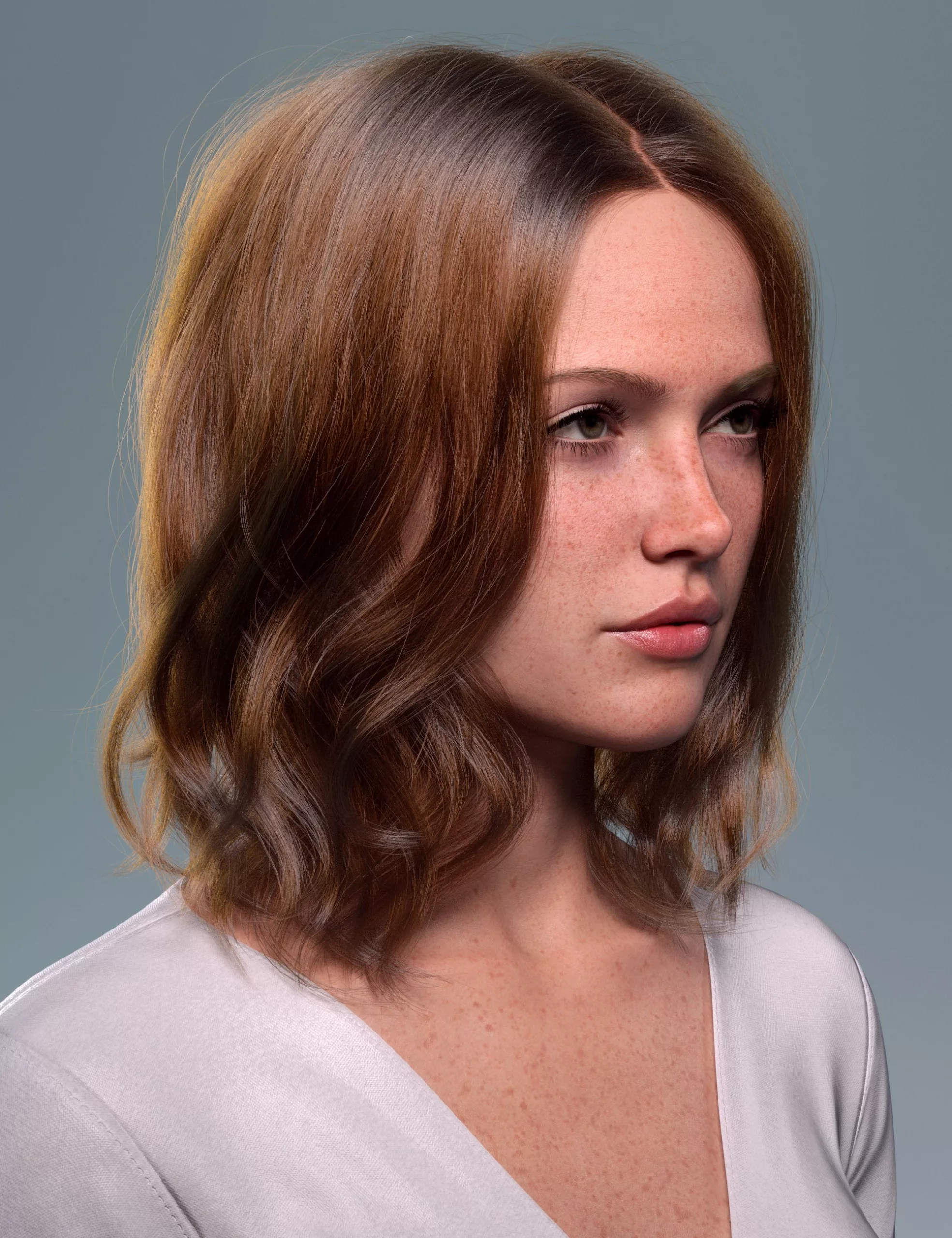 dForce Strand-Based Summer Style Wavy Long Bob Hair for Genesis 9