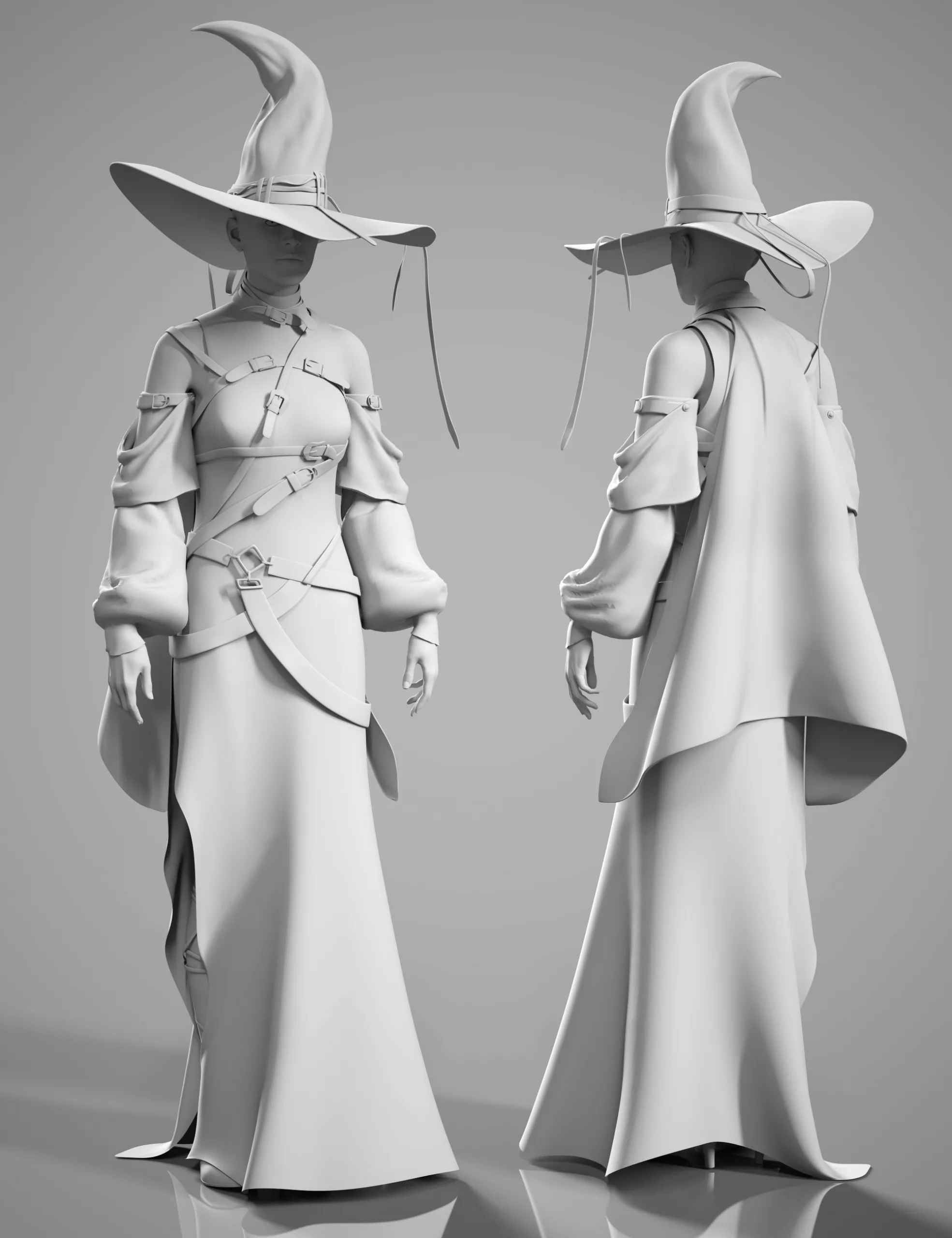 dForce White Witch Outfit for Genesis 9