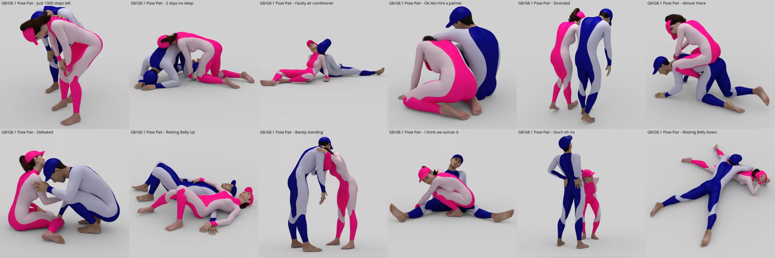 Exhausted People Poses for Genesis 9 and 8