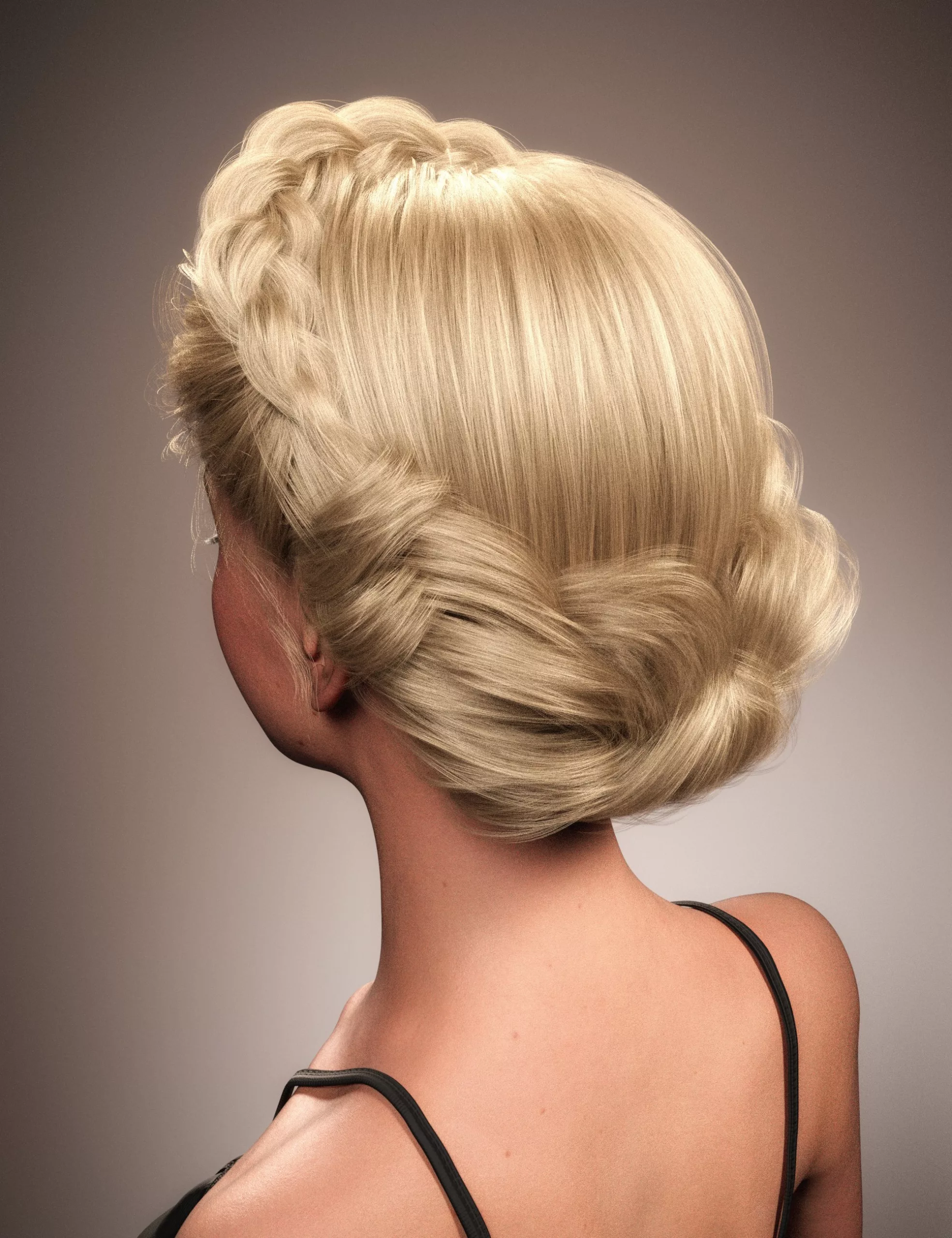 FE Elegant Updo Hair for Genesis 9 and 8 Female