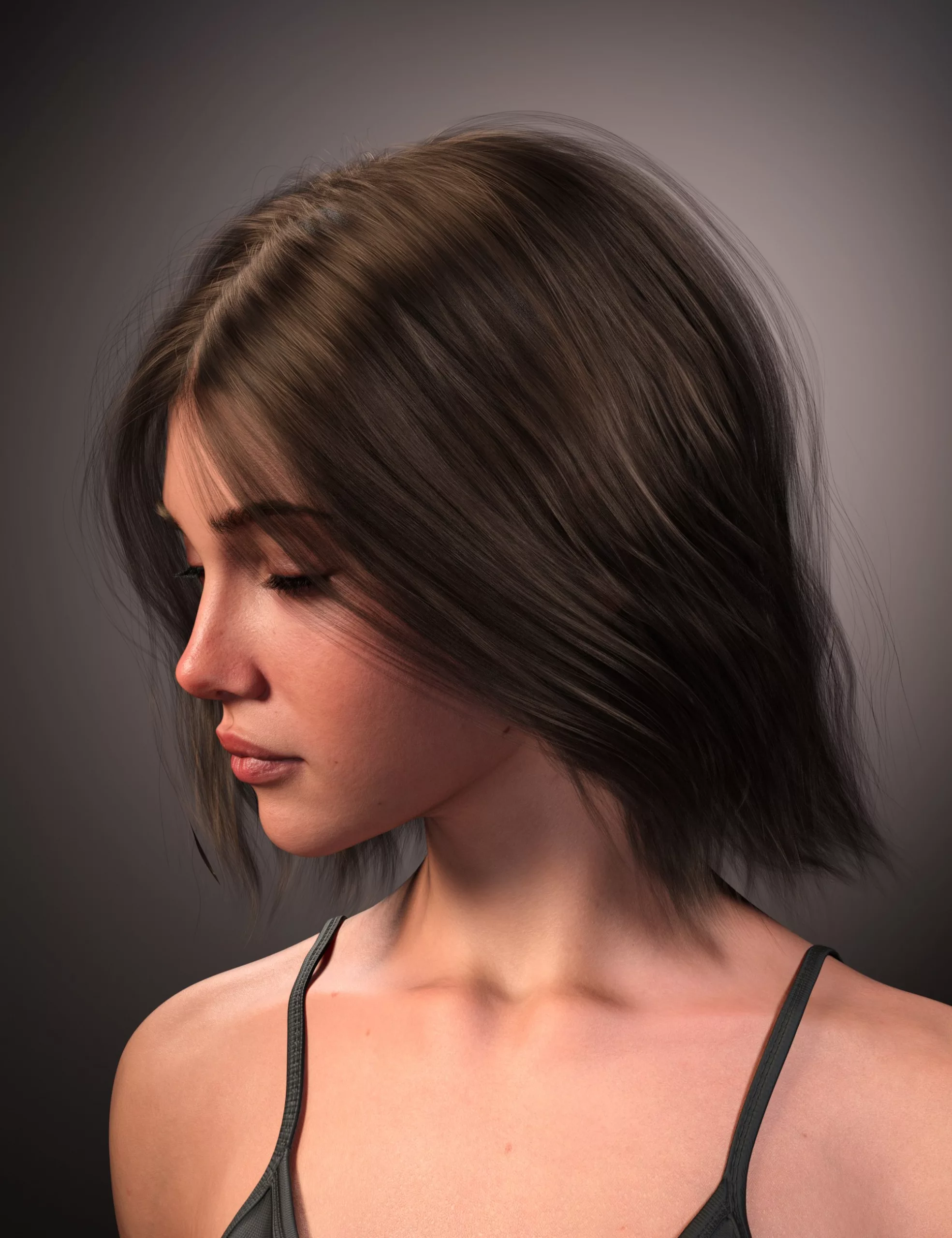 FE Medium Length Dishevelled Hair for Genesis 9