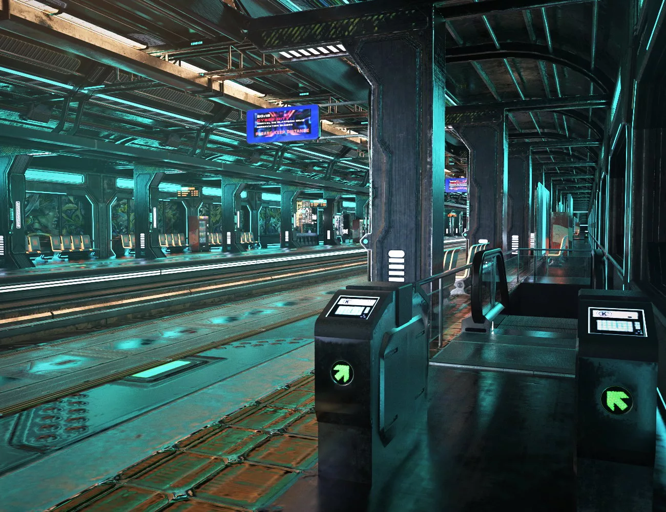 XI Cyberpunk Metro Station