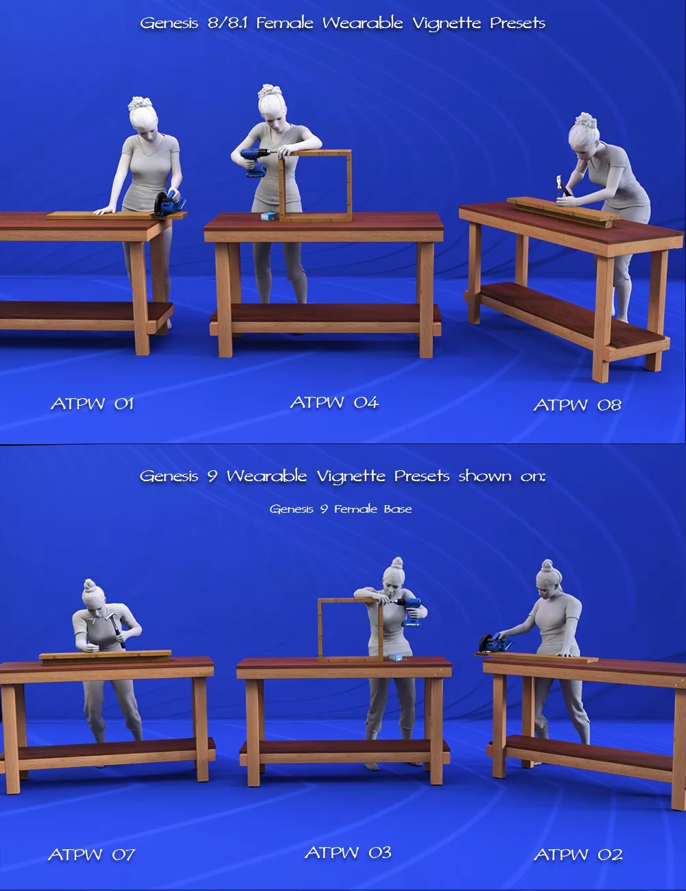 ARTY-FFicial's April's Tools and Poses for Genesis 9, 8, and 8.1