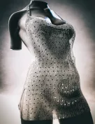 dForce Diamante Mesh Mini Dress Outfit for Genesis 9 and 8.1 Female
