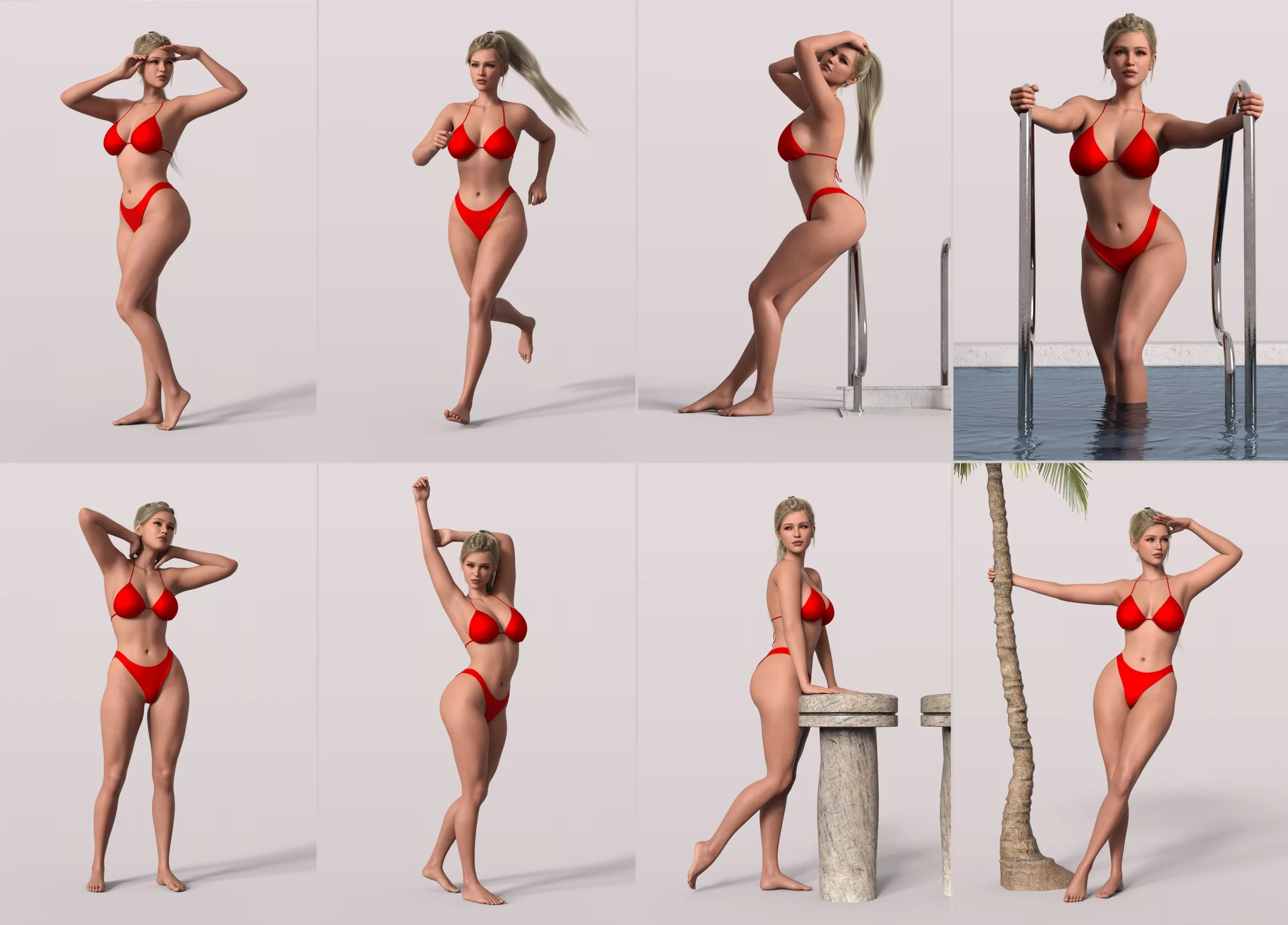 Z Beach Babe Shape and Pose Mega Set for Genesis 9 and 8 Female
