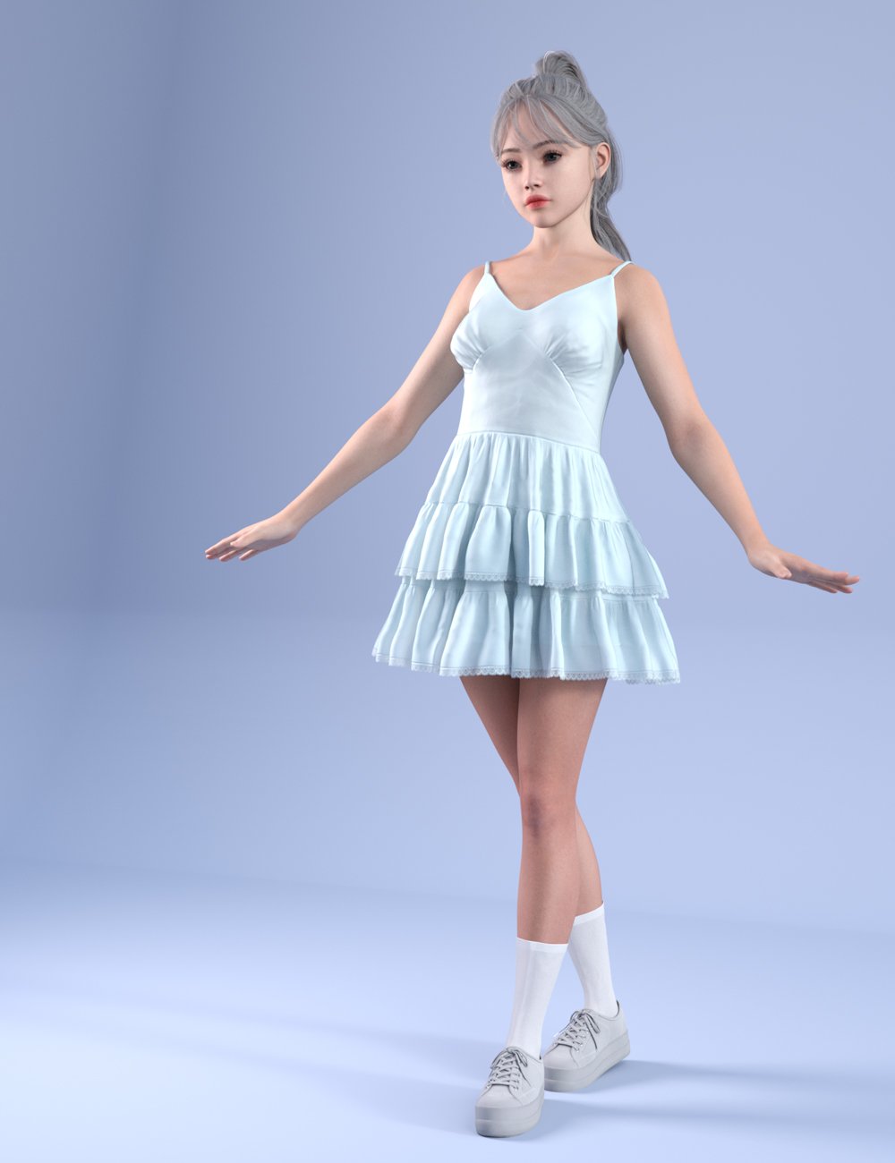 dForce HnC24 Shirring Mini Dress for Genesis 9