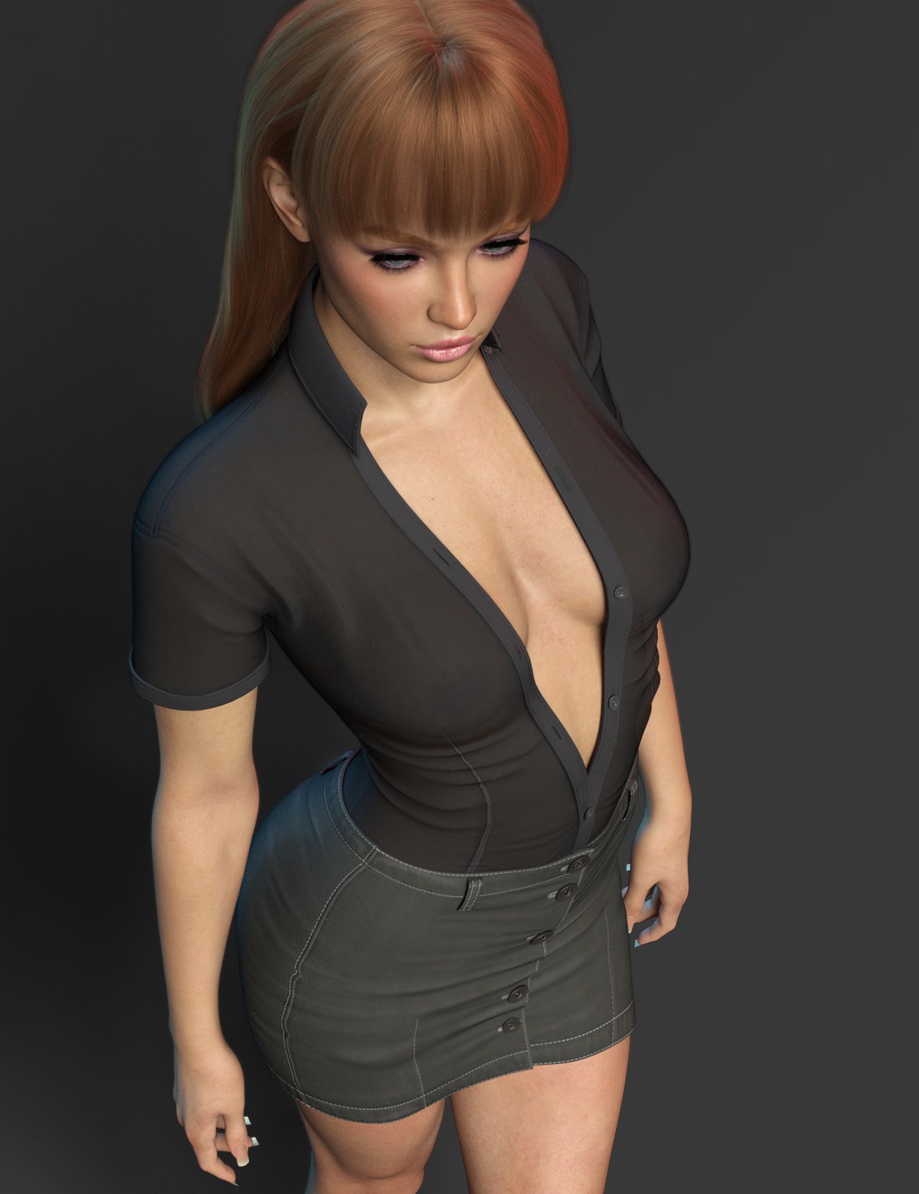 X-Fashion High Waist Skirt Outfit for Genesis 9