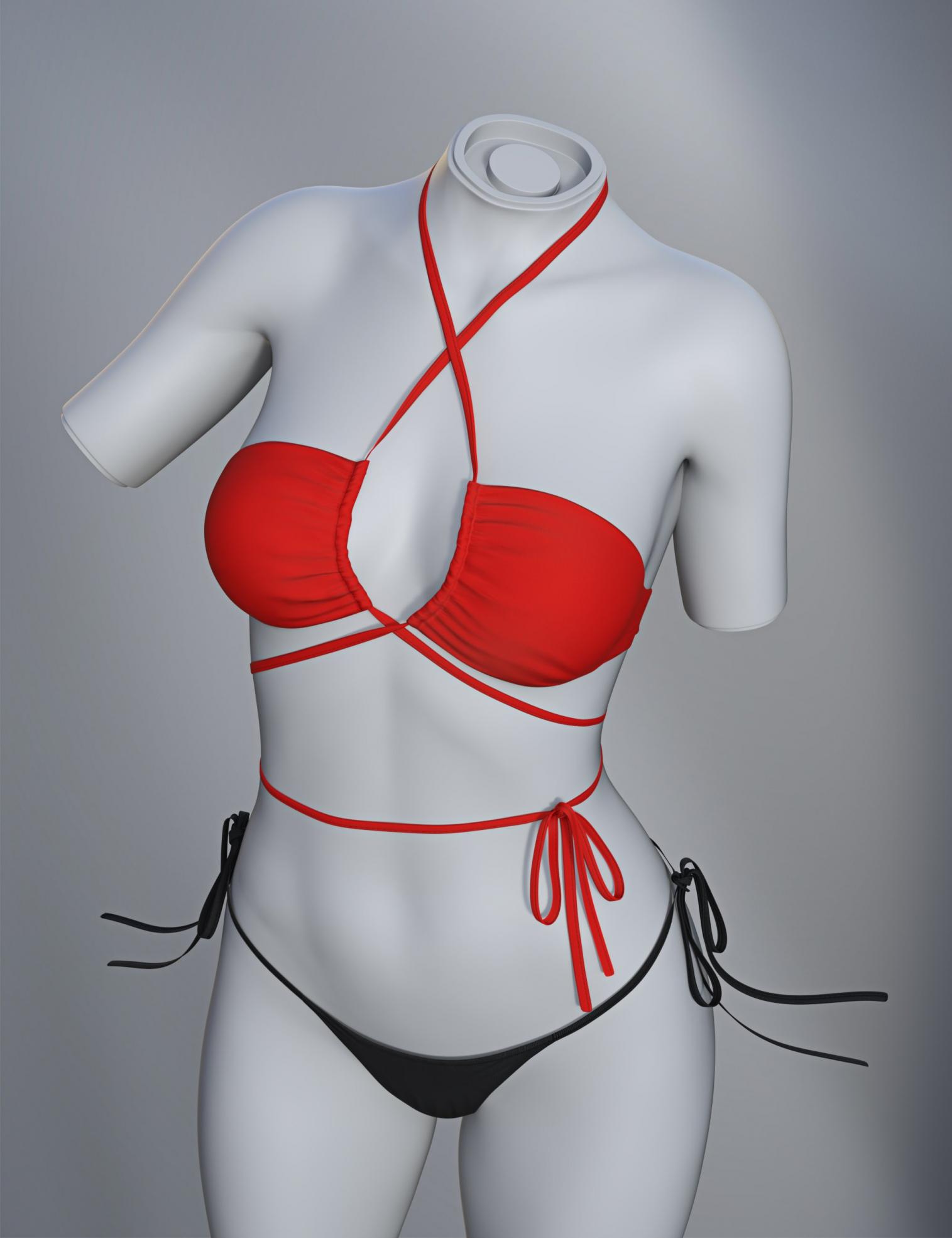 dForce SU Beach Vacation Bikini for Genesis 9, 8.1, and 8 Female