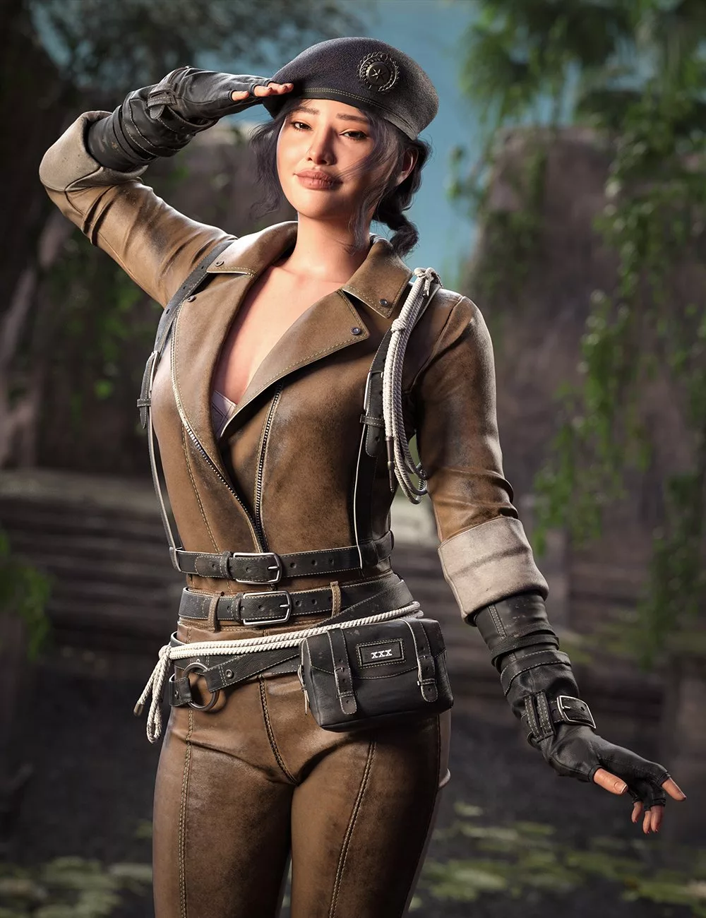 Militar Girl HD Outfit for Genesis 9