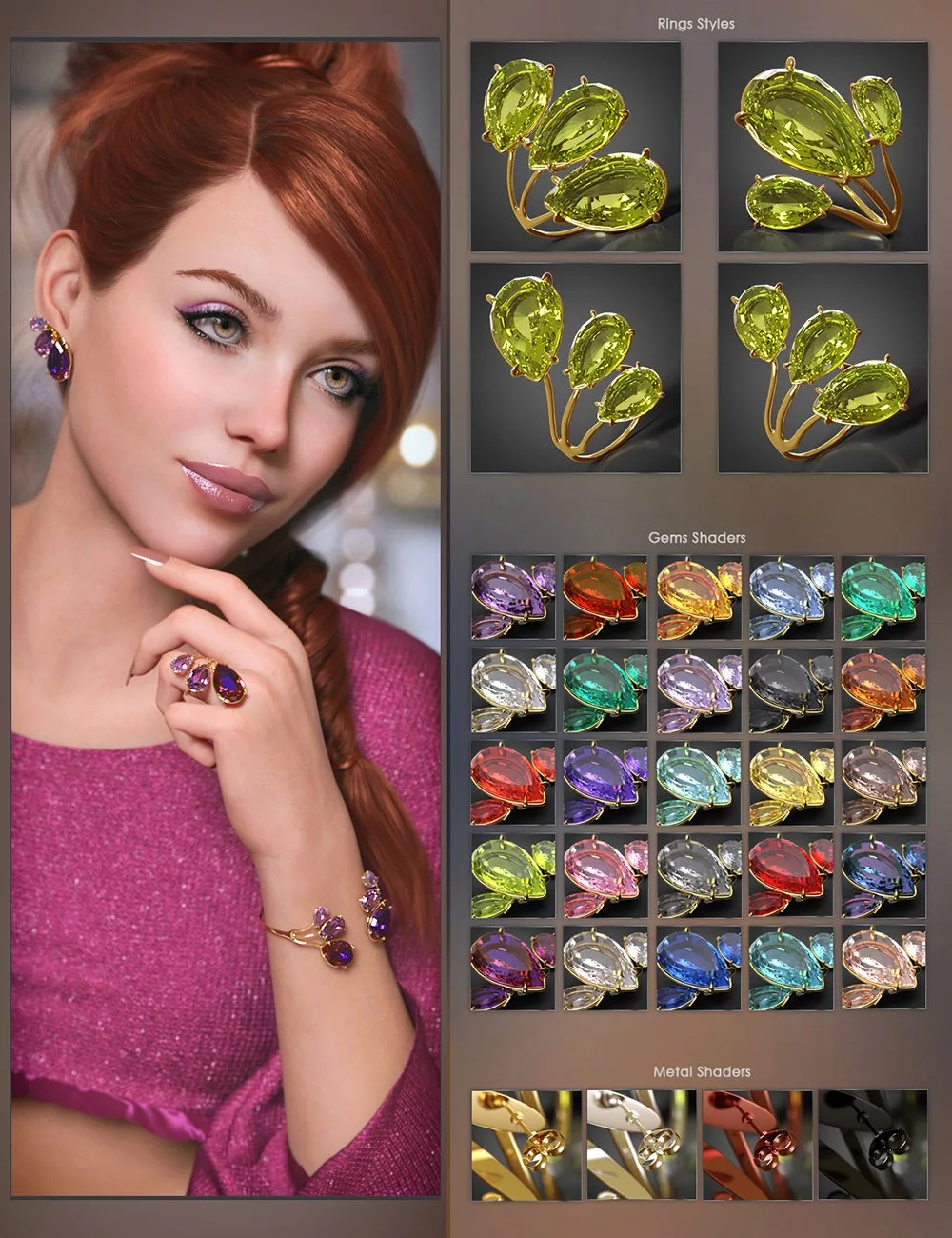 VRV Rylee Jewelry for Genesis 9, 8.1, and 8 Females