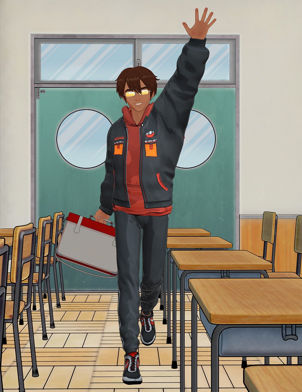 Anime School Boy Poses for Mikey 9