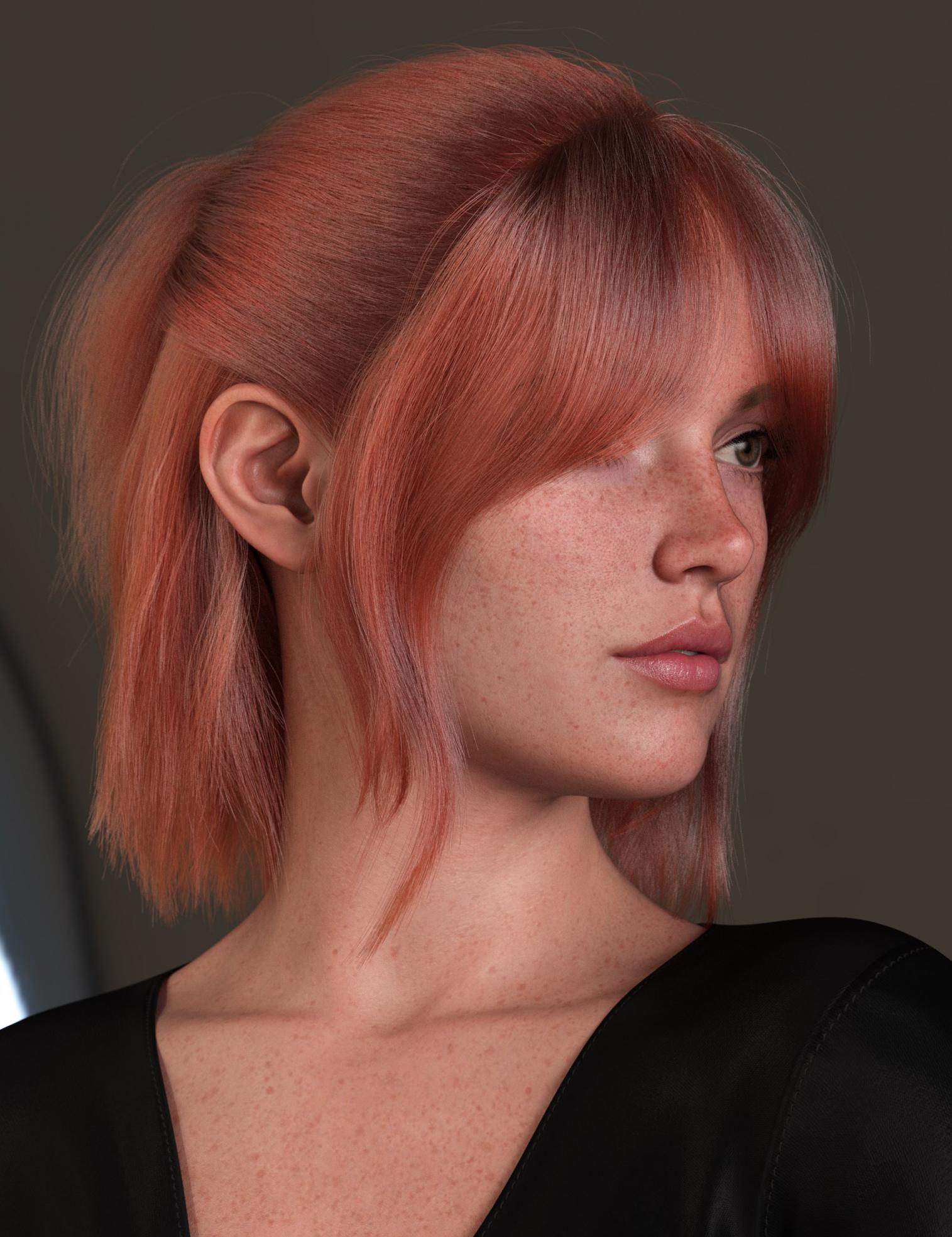dForce Strand-Based Half Up Short Ponytail Hair for Genesis 9