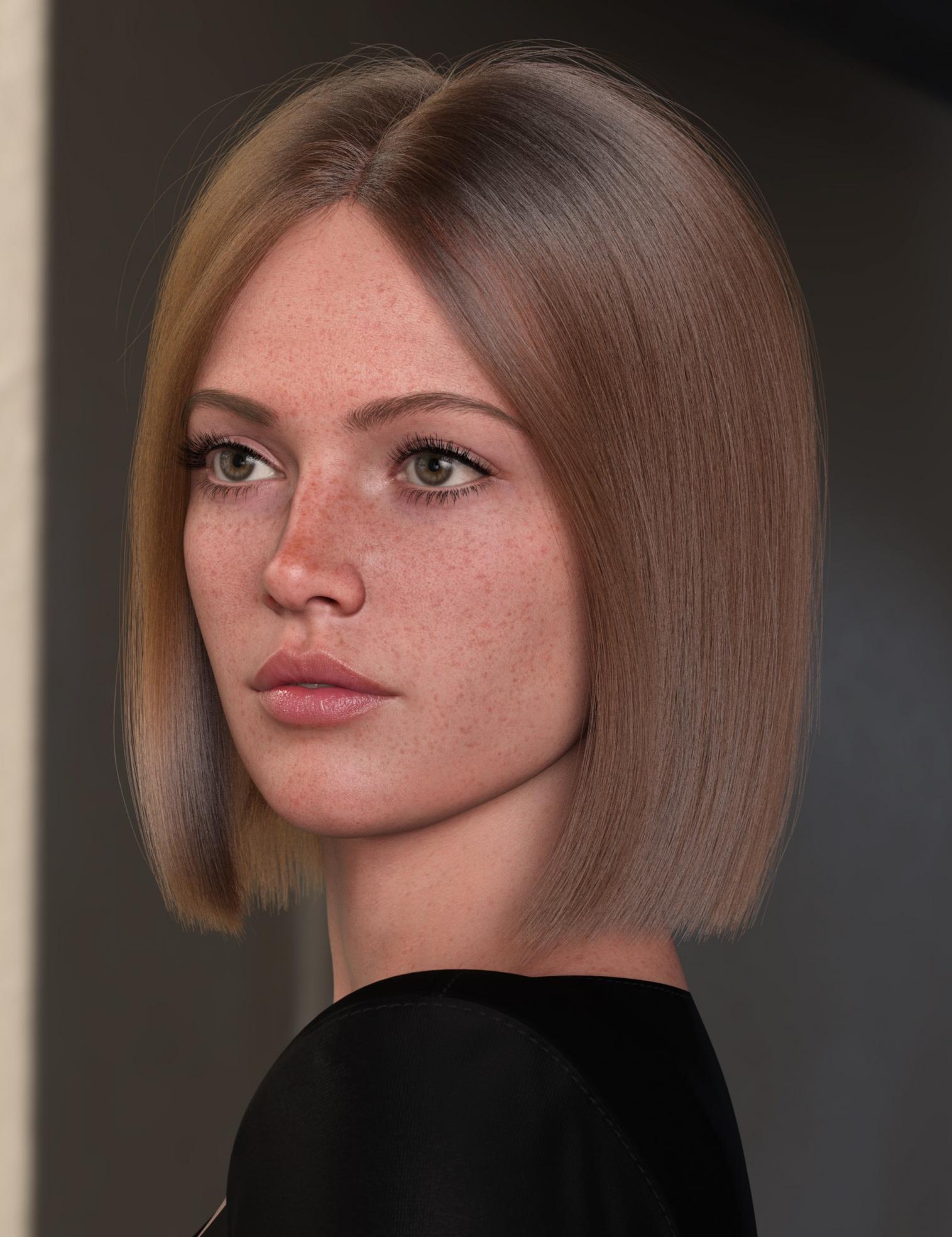 dForce Strand-Based Sleek Mid Part Bob Hair for Genesis 9 and 8 Female