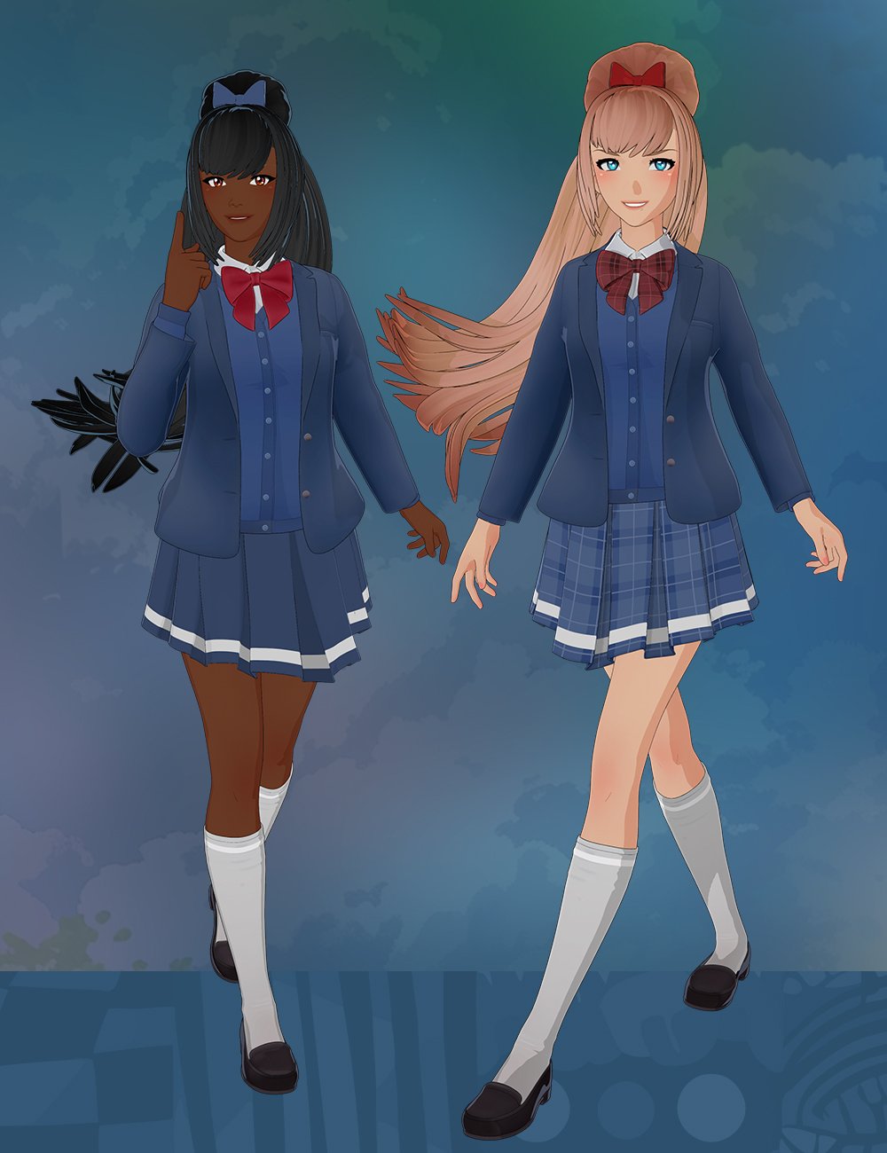 dForce Tensai School Uniform for Genesis 9 Toons