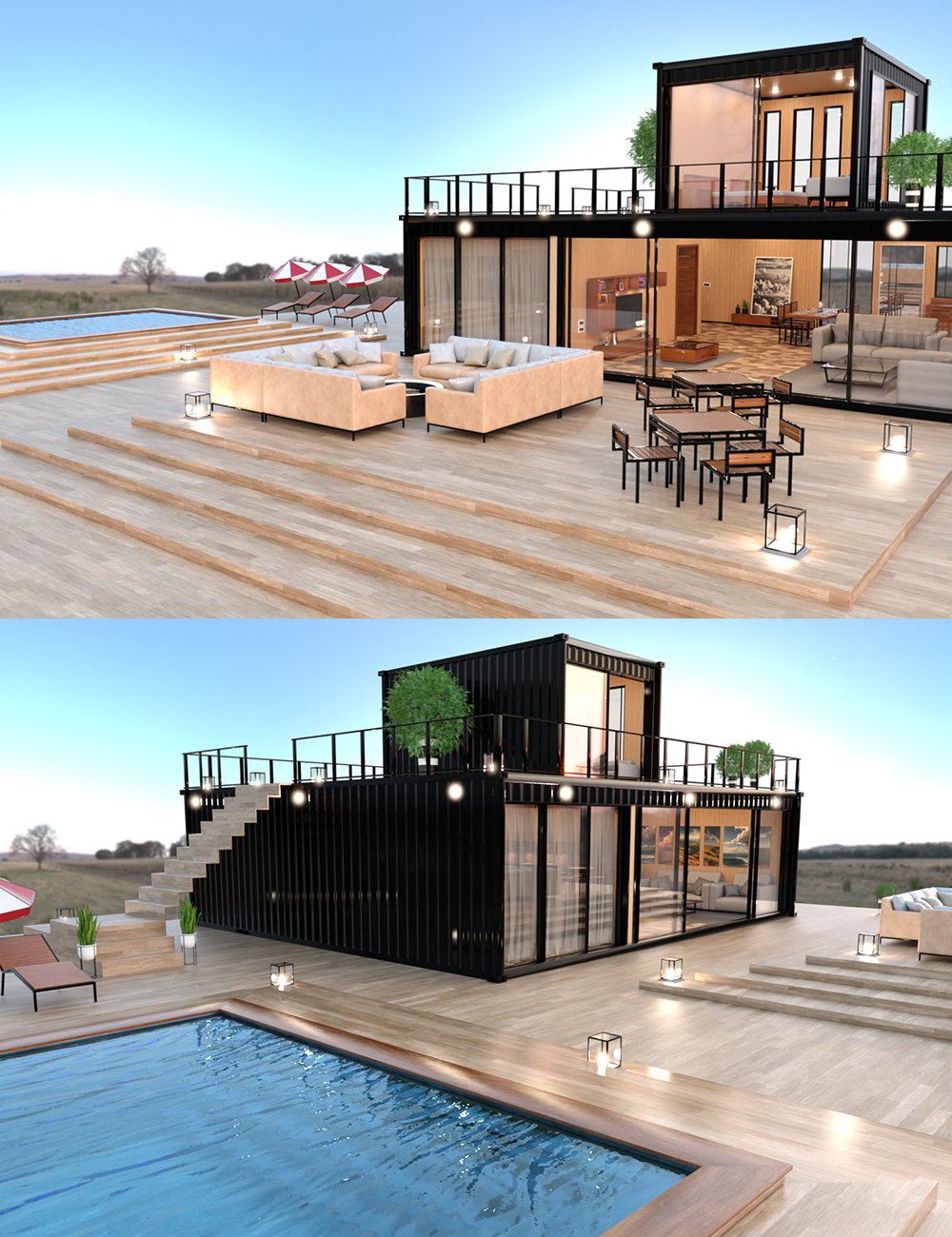 Luxury Container Home with Pool