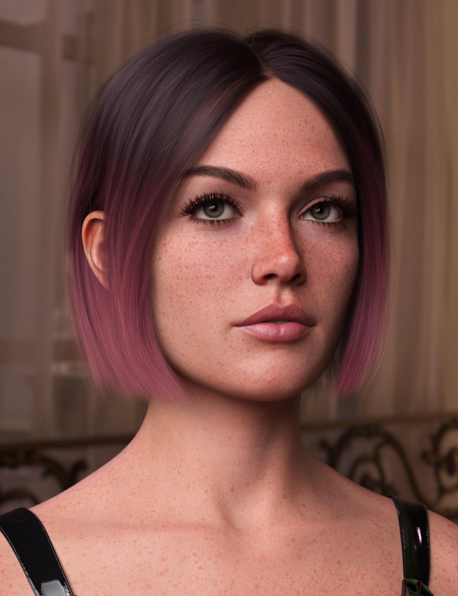 Sleek Mid Part Bob Hair Card-Based Version for Genesis 9 and 8 Female