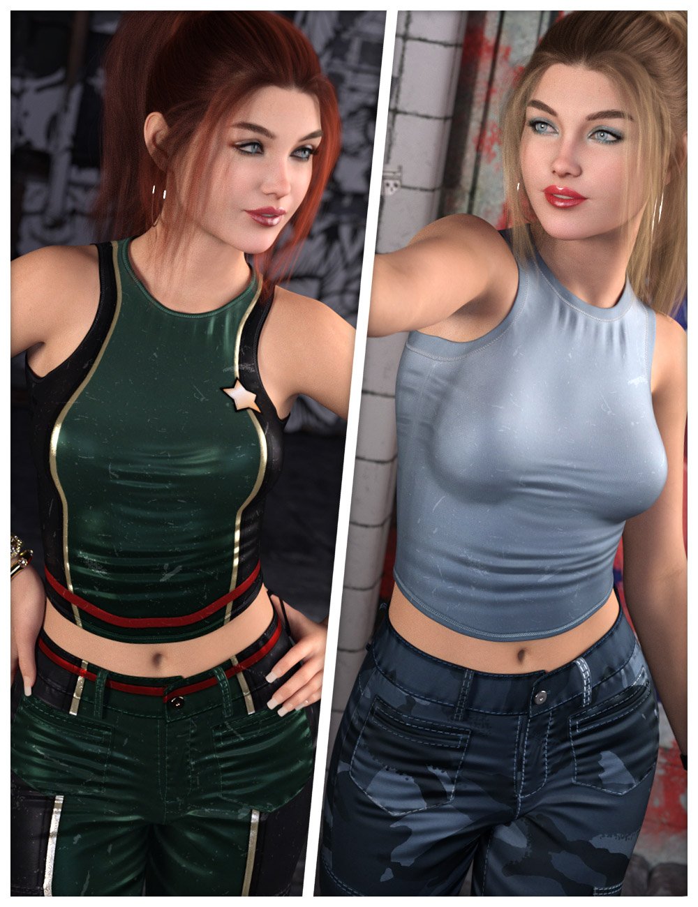 Commando Textures for dForce SU Urban Military Outfit