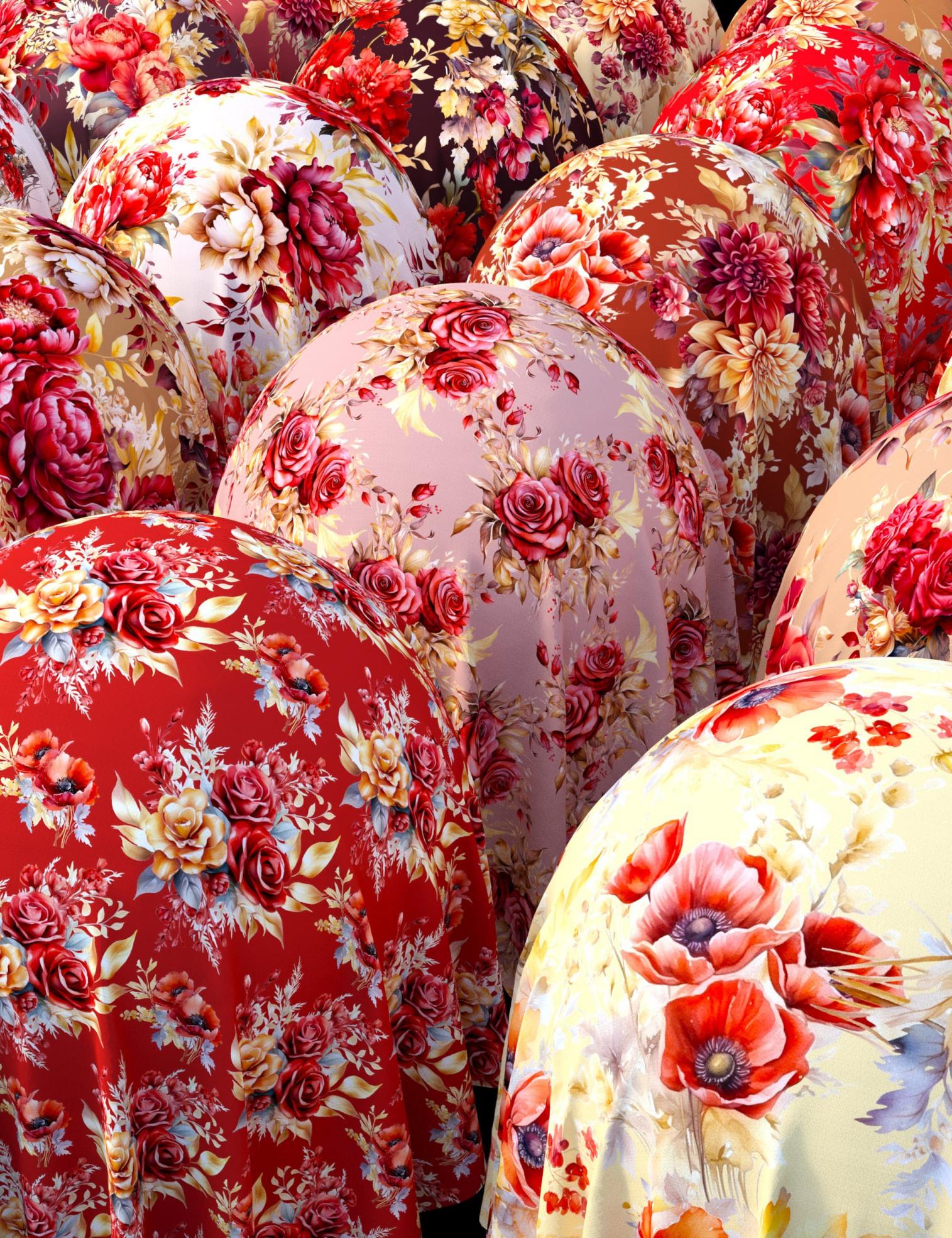 Crimson Bloom Fabric Iray Shaders