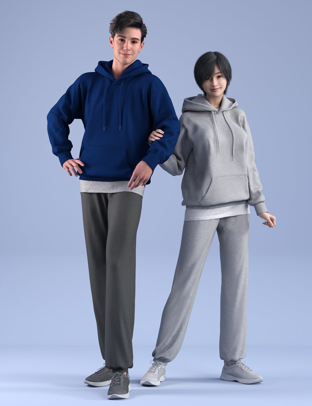 dForce HnC24 Hoodie Sweatsuit Outfits for Genesis 9