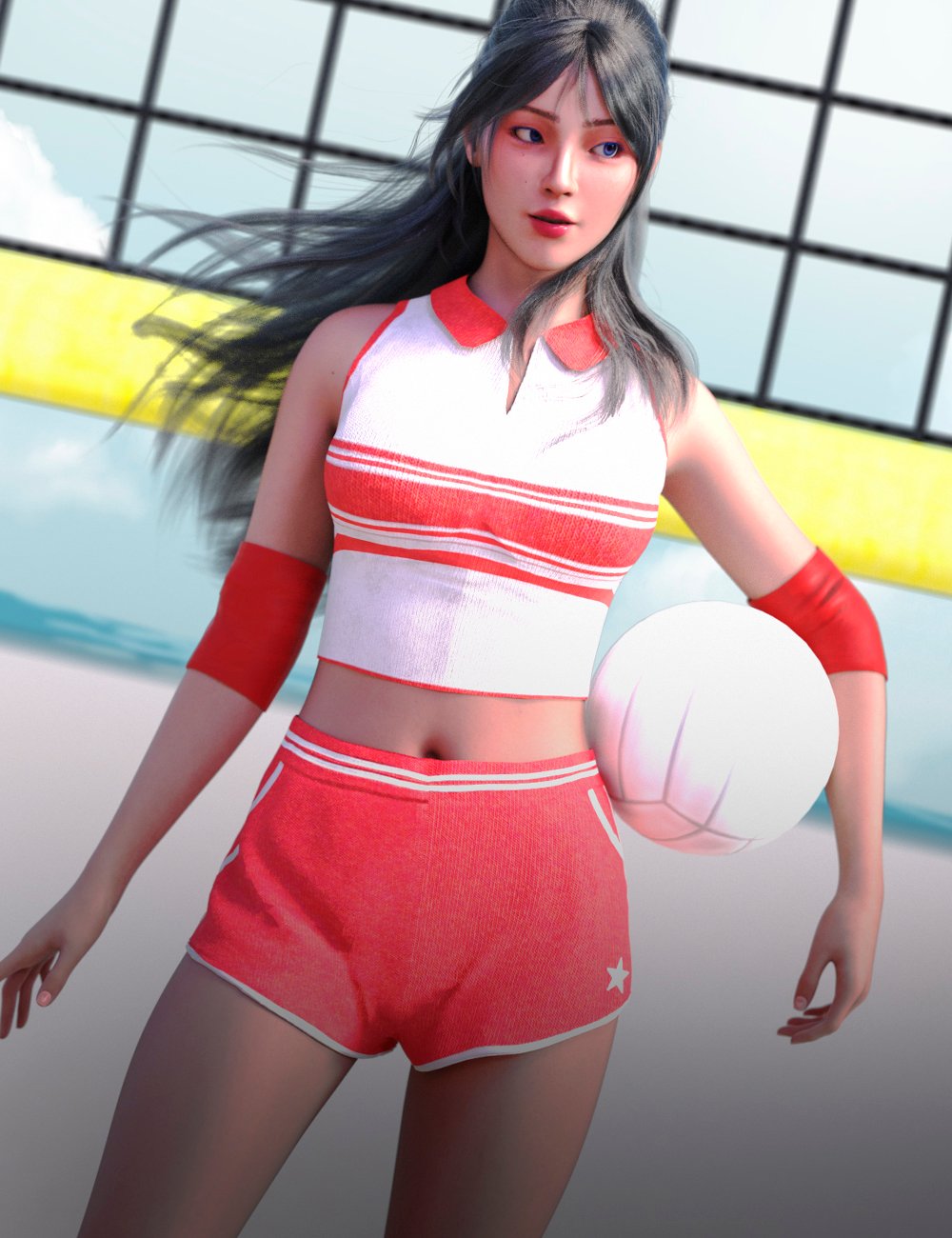 dForce LA Volleyball Uniform for Genesis 8 Female and 9