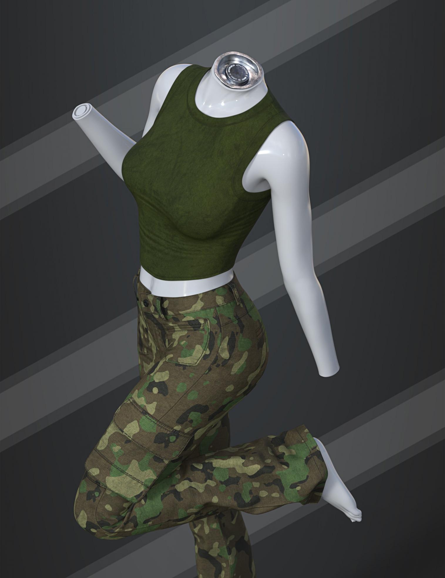 dForce SU Urban Military Outfit for Genesis 9, 8.1, and 8 Female